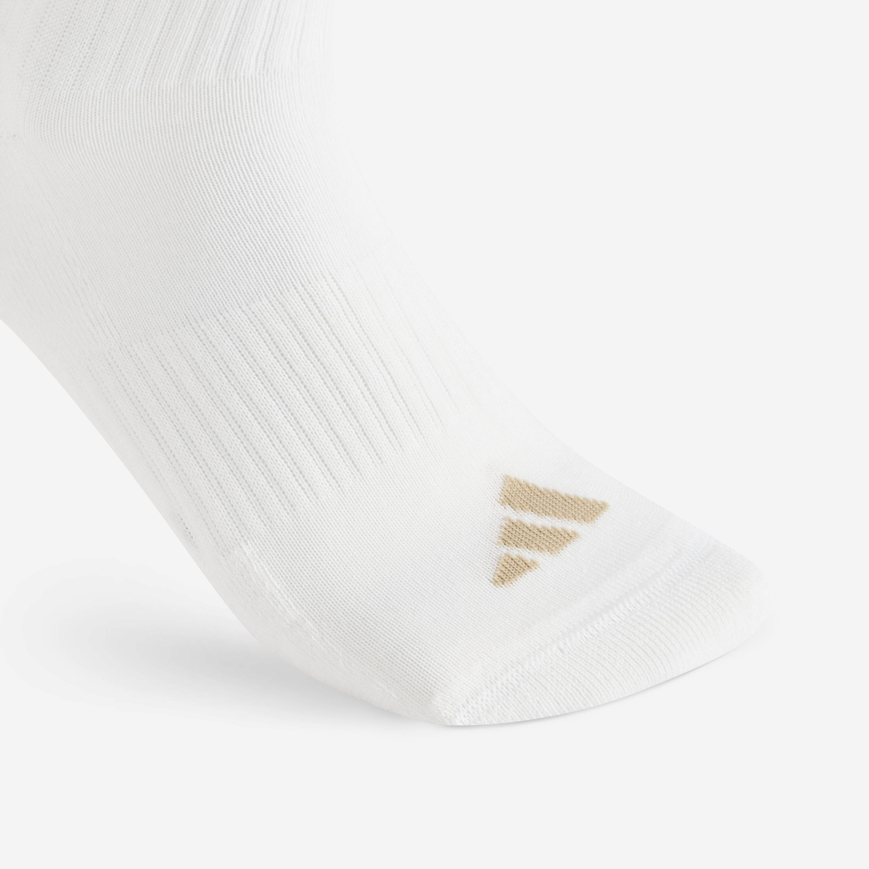 CHAUSSETTES DE SPORT HAUTES ADIDAS BEIGE BLANC EN LOT DE 3. 3/5