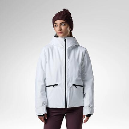 Warme en waterdichte ski-jas voor dames Rochrun wit