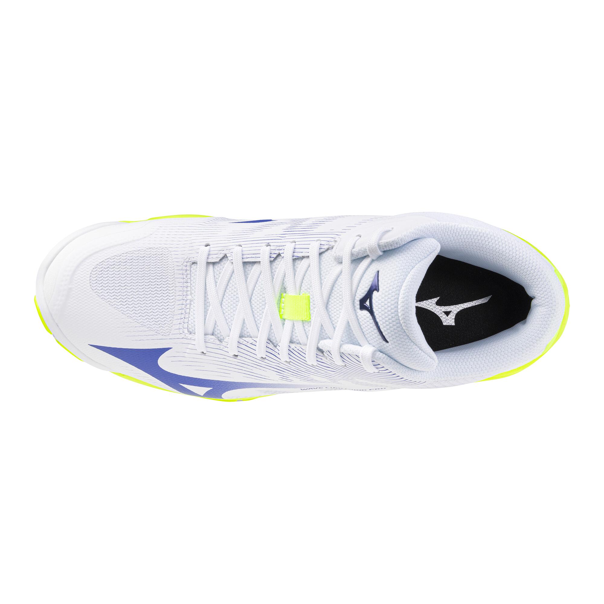 Scarpe pallavolo adulto Mizuno WAVE LIGHTNING PRO MID bianche gialle 5/6