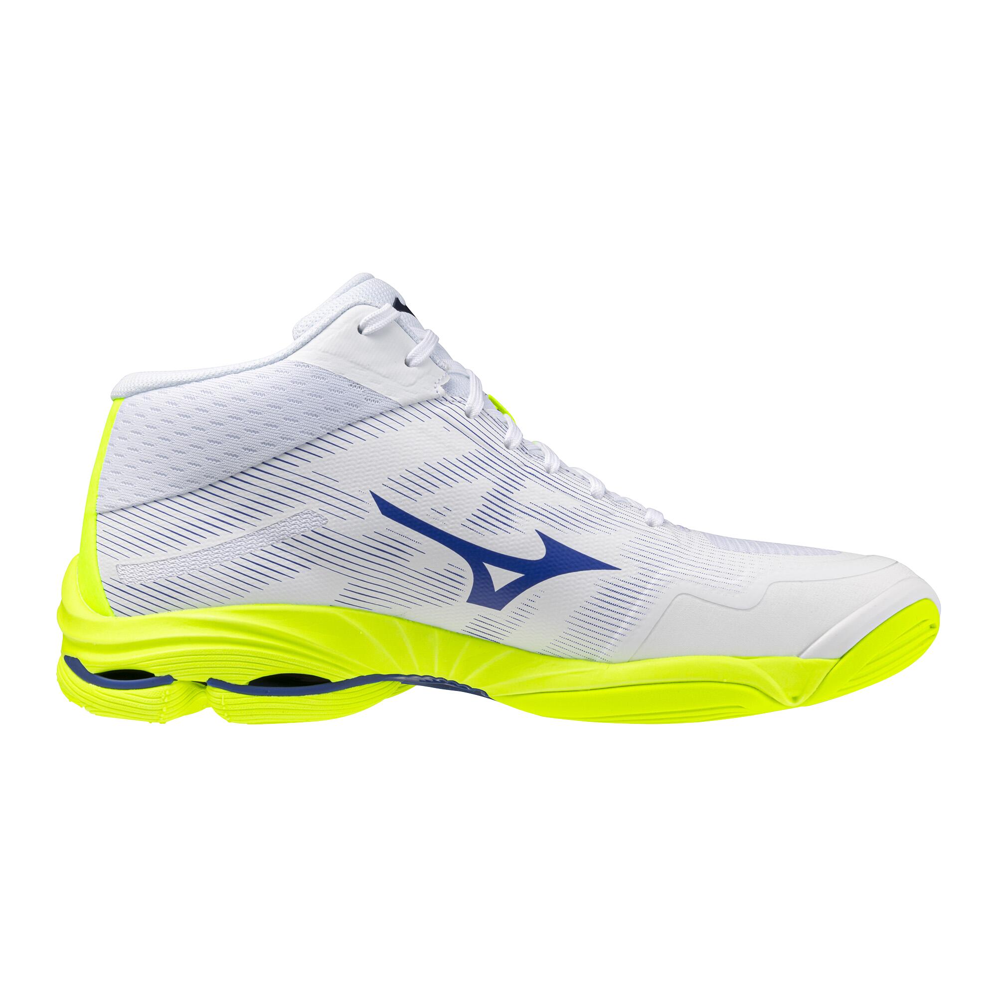 Scarpe pallavolo adulto Mizuno WAVE LIGHTNING PRO MID bianche gialle 4/6
