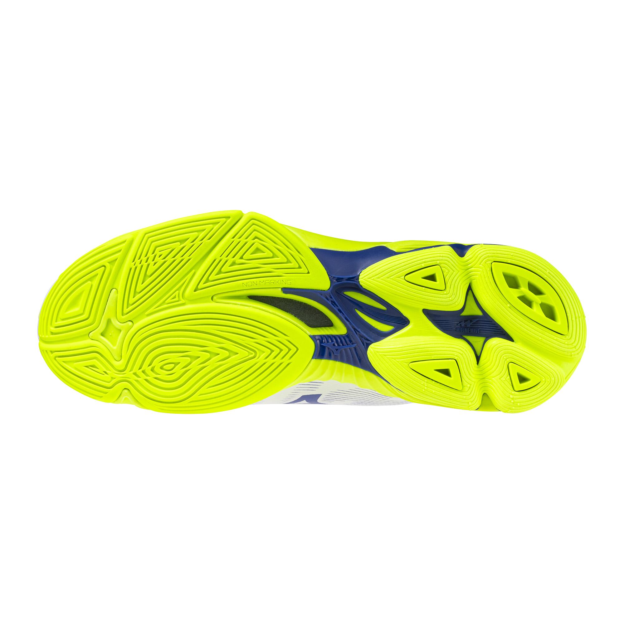 Scarpe pallavolo adulto Mizuno WAVE LIGHTNING PRO MID bianche gialle 3/6