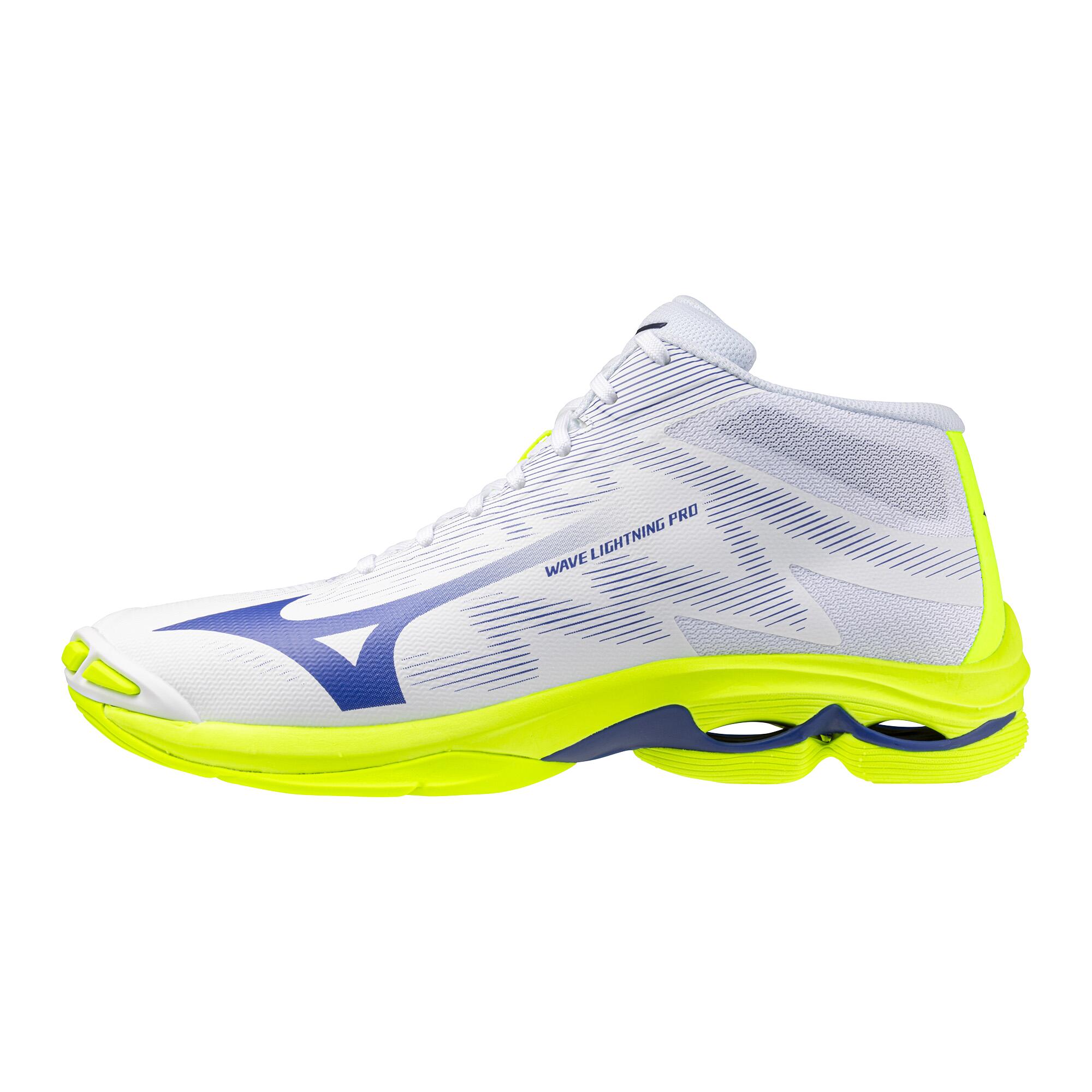 Scarpe pallavolo adulto Mizuno WAVE LIGHTNING PRO MID bianche gialle 2/6