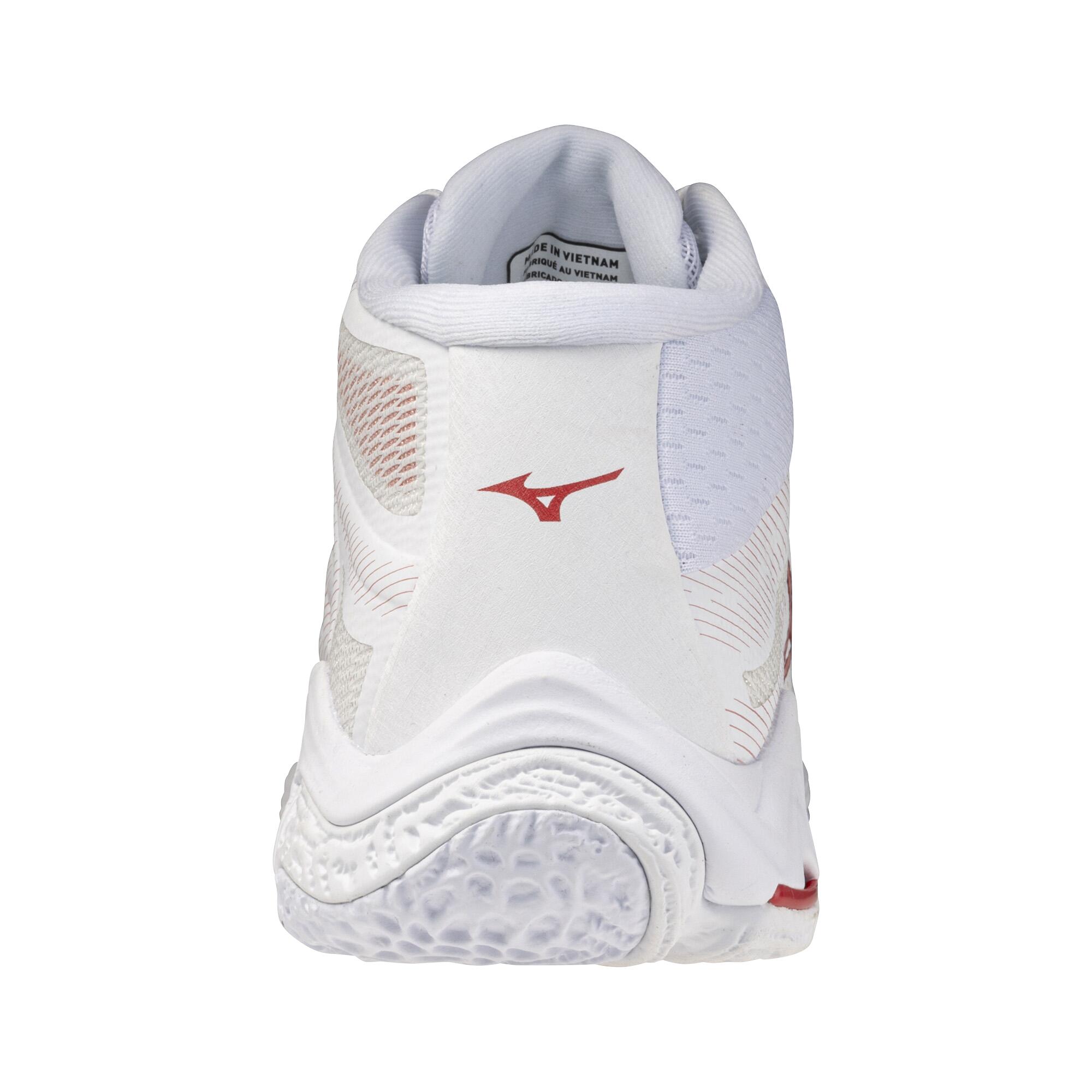 Scarpe pallavolo adulto WAVE LIGHTNING ELITE MID bianche rosse 4/6
