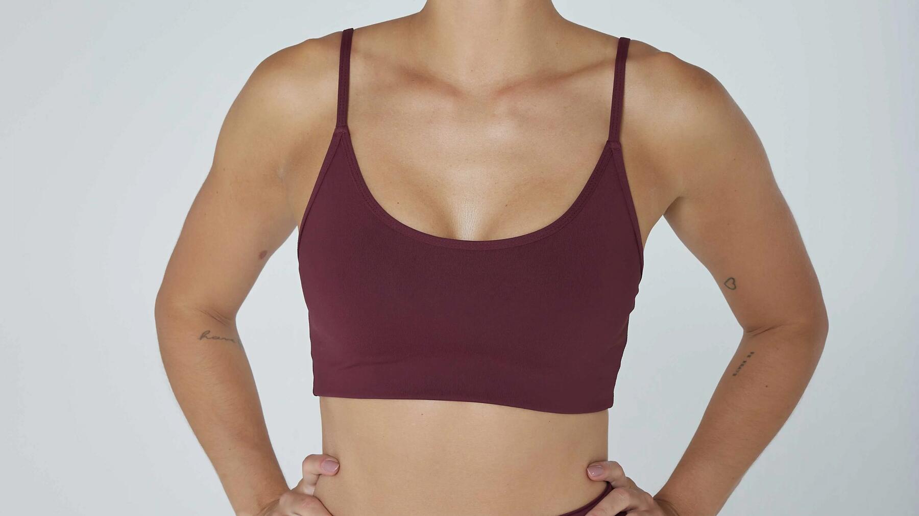 Top Feminino de Treino Iconic Bordô Domyos