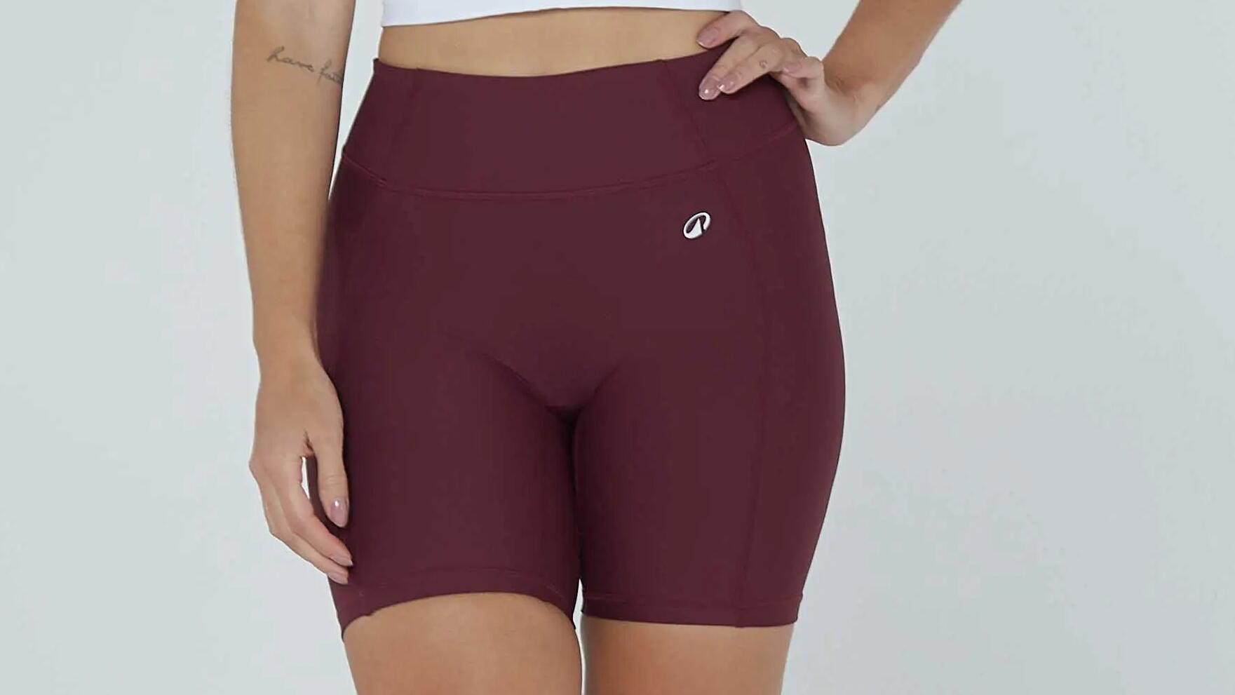 Shorts Feminino de Treino Iconic 500 Bordô Domyos