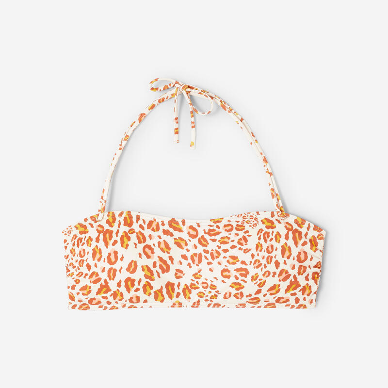 Bustieră de baie tip bandă leopard Laura Graou Bej Damă