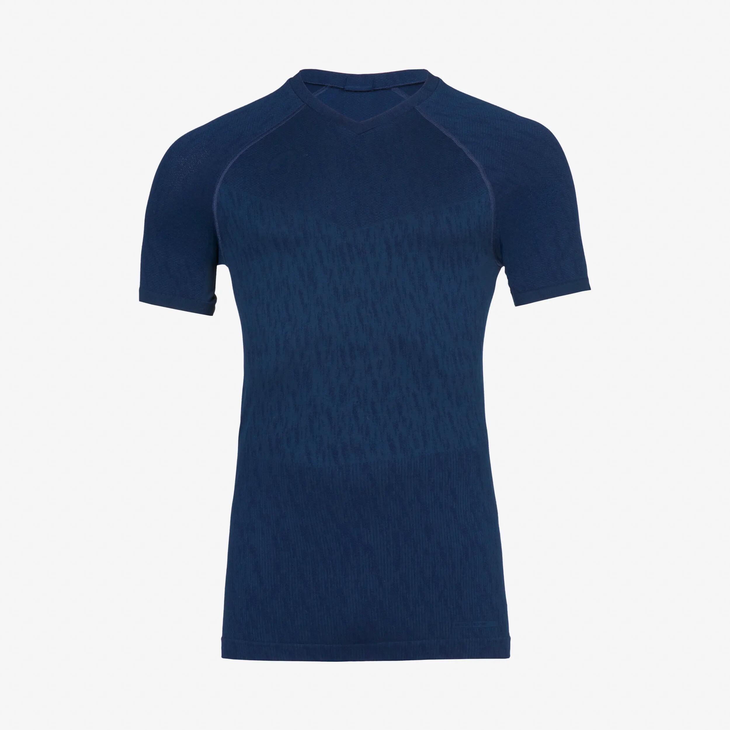 Unisex Short-Sleeved Thermal Football Base Layer Top Keepdry - Navy Blue -  2