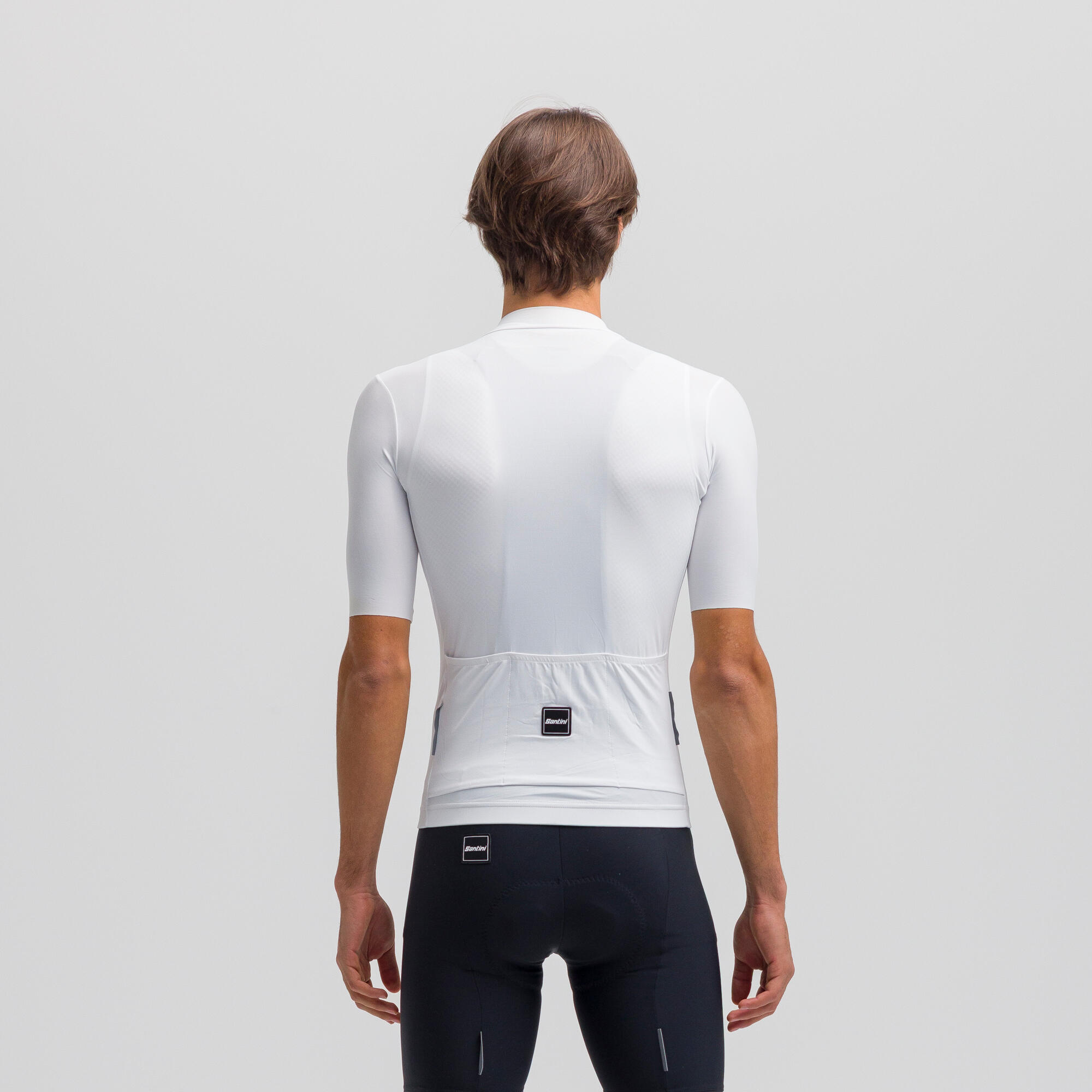 Maglia ciclismo unisex Premium Santini bianca taglio slim 5/14
