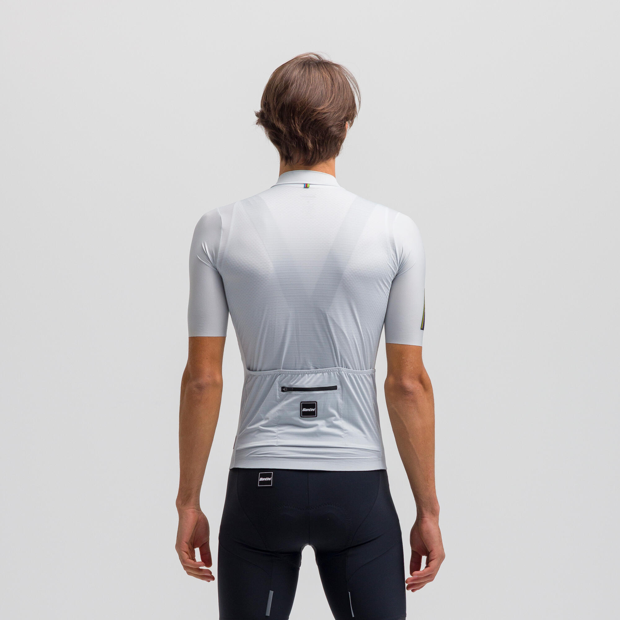 Maglia manica corta Ciclismo Unisex Santini grigio UCI Rainbow 10/12