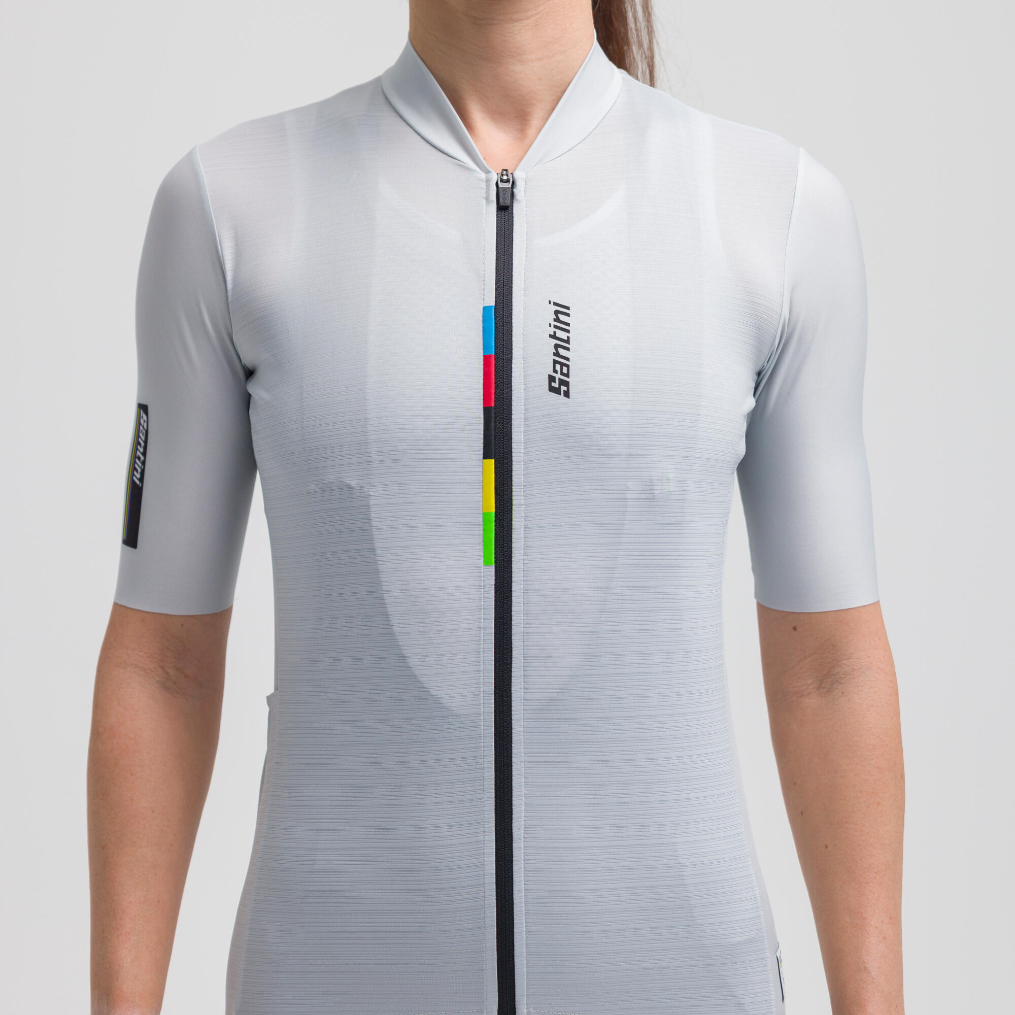 Maglia manica corta Ciclismo Unisex Santini grigio UCI Rainbow 9/12