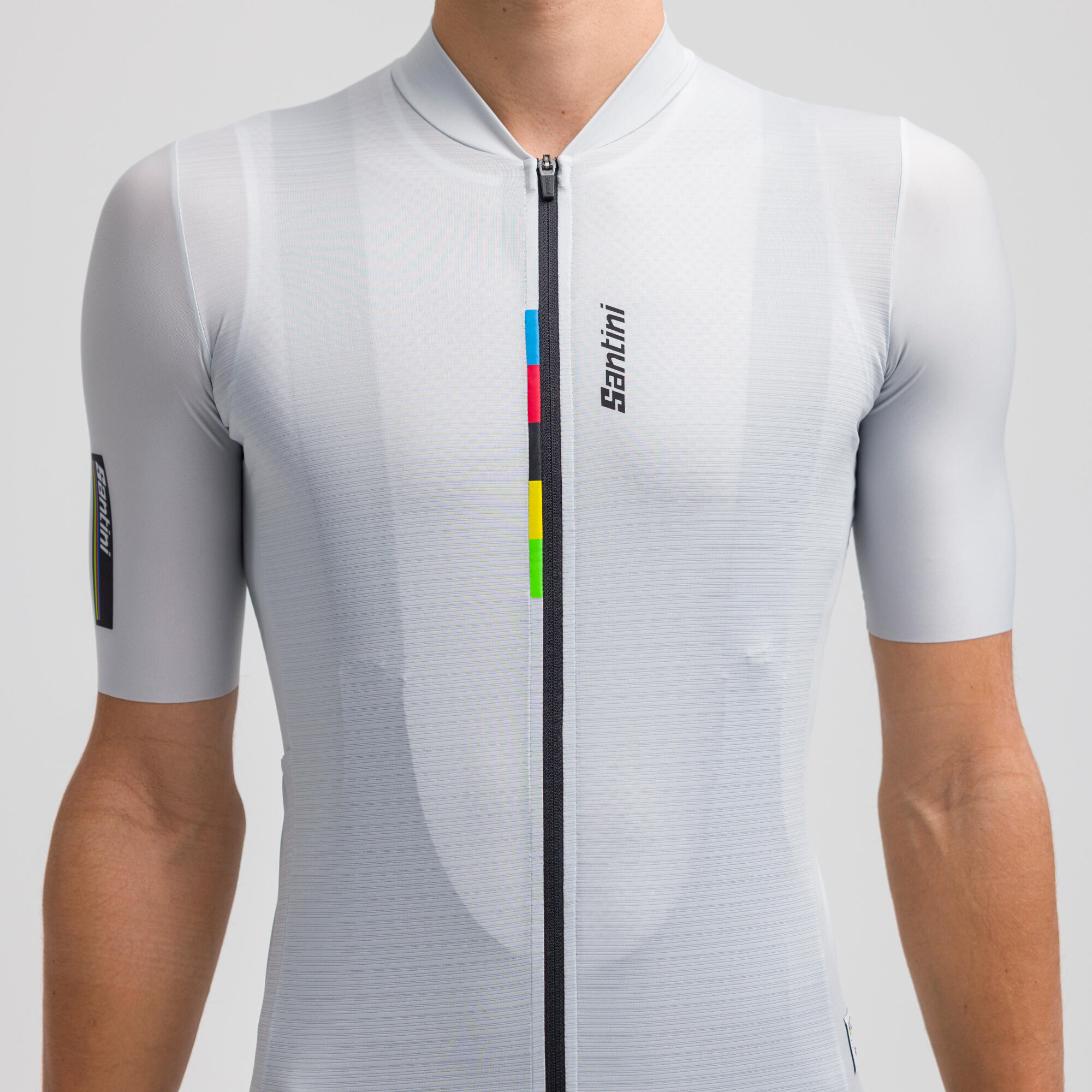 Maglia manica corta Ciclismo Unisex Santini grigio UCI Rainbow 7/12