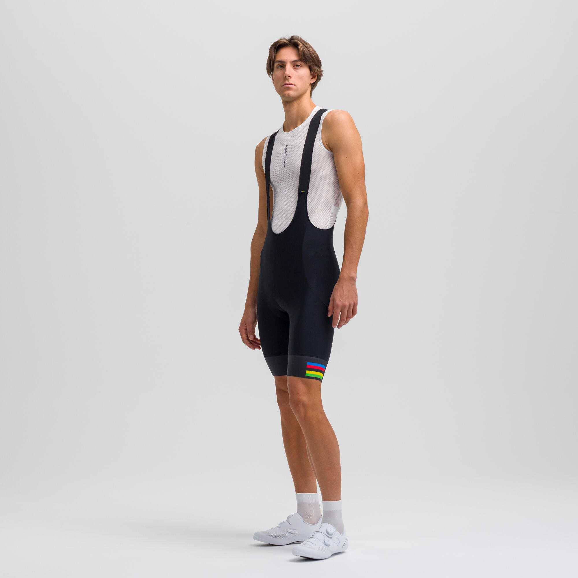 Salopette pantaloncini ciclismo uomo Santini UCI Rainbow World Champion 3/9