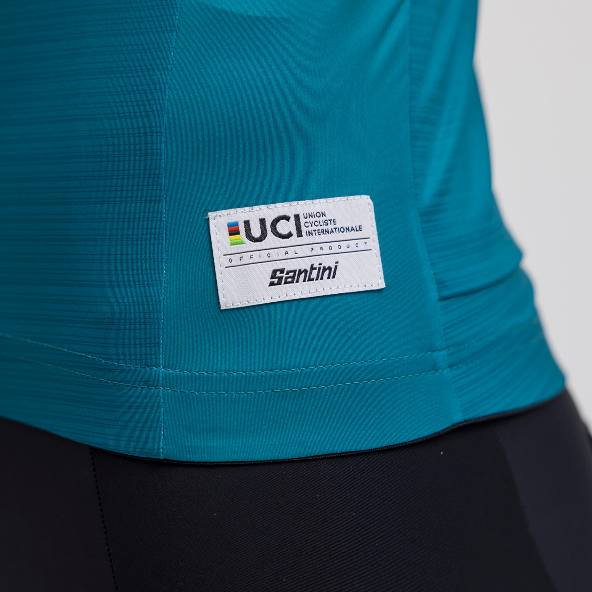 Maglia manica corta Ciclismo Uomo Santini Verde UCI Rainbow 5/9