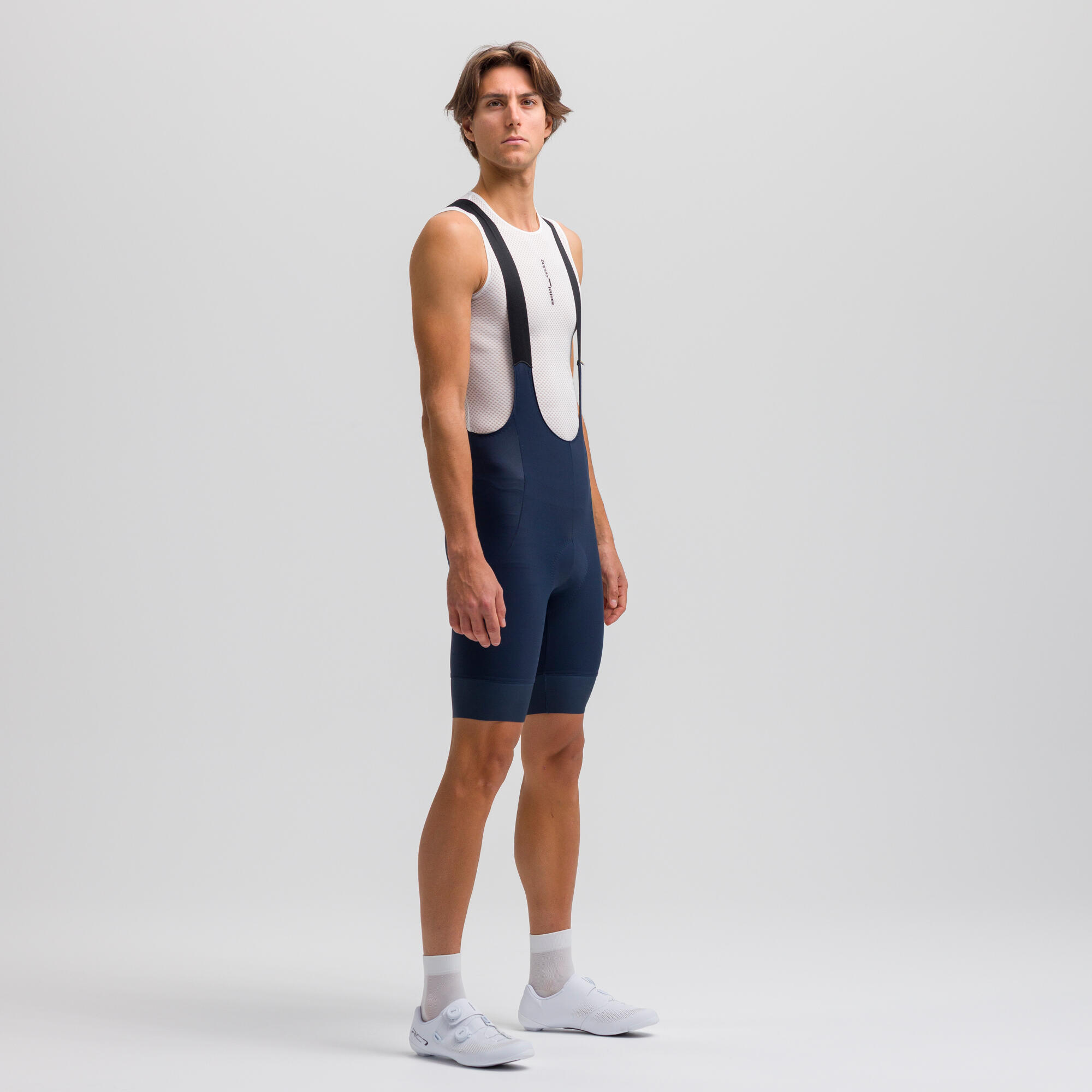 Salopette pantaloncini ciclismo uomo Santini UCI Rainbow World Champion blu 3/11