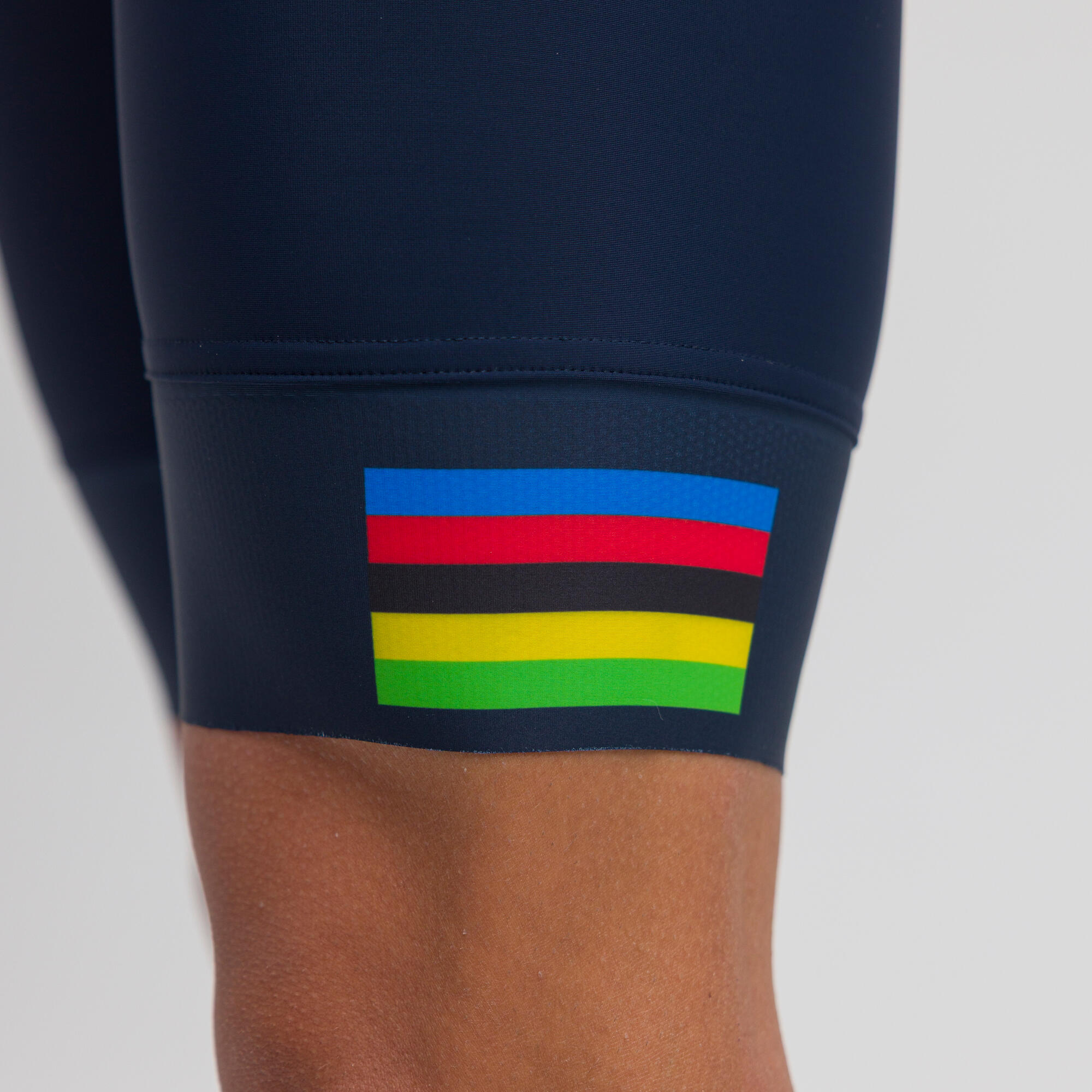 Salopette pantaloncini ciclismo uomo Santini UCI Rainbow World Champion blu 7/11