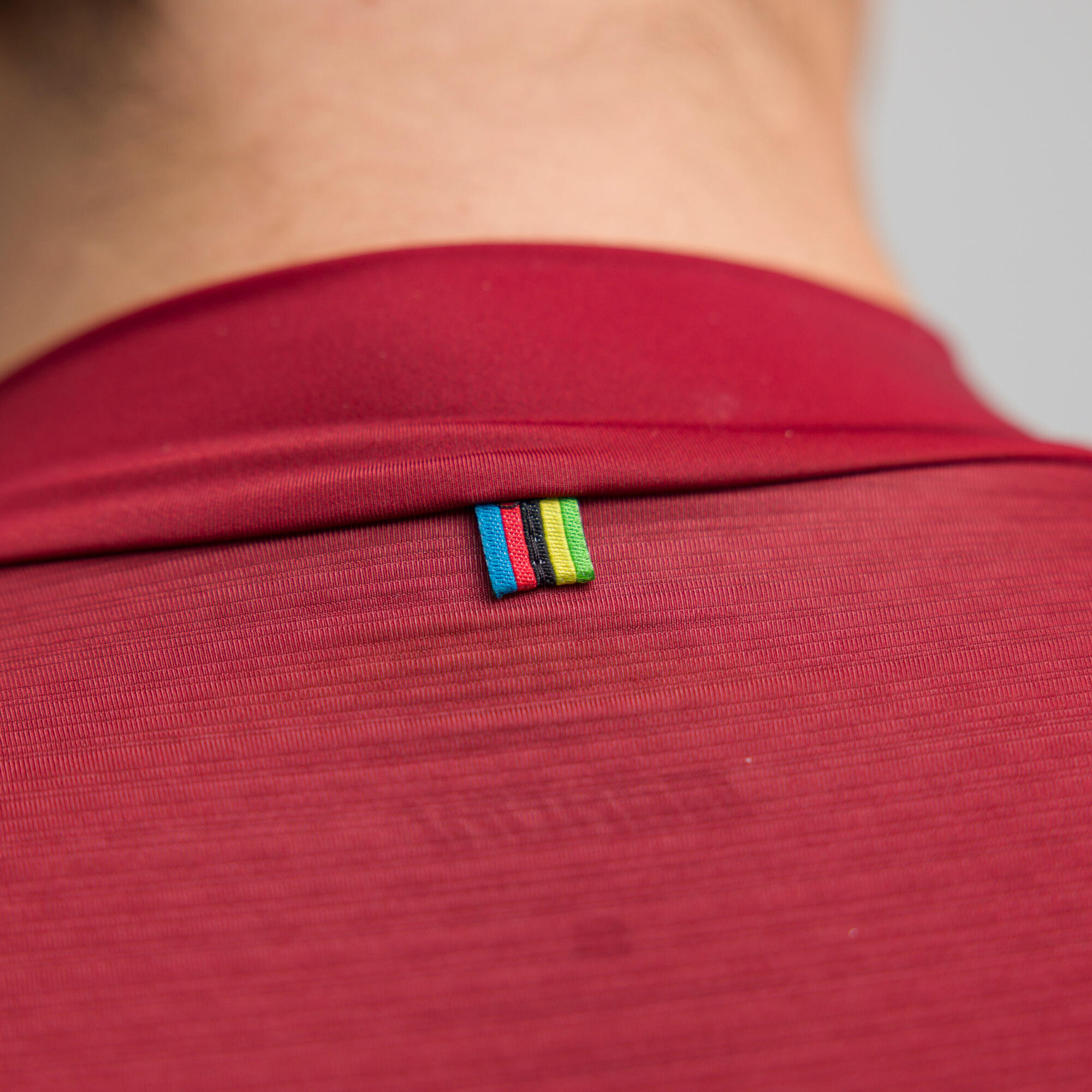 Maglia manica corta Ciclismo Uomo Santini rosso mattone UCI Rainbow 8/11