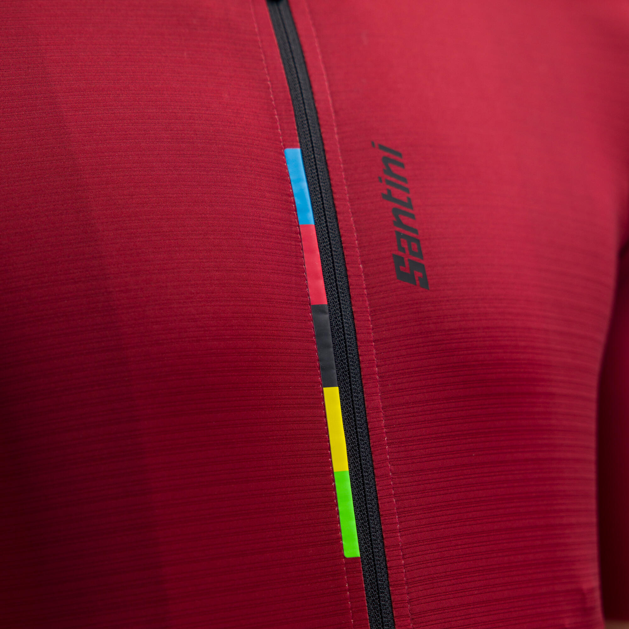 Maglia manica corta Ciclismo Uomo Santini rosso mattone UCI Rainbow 10/11