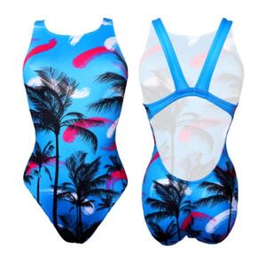 Bañador Mujer Turbo Natación Tirante Ancho Blue Palm - CD