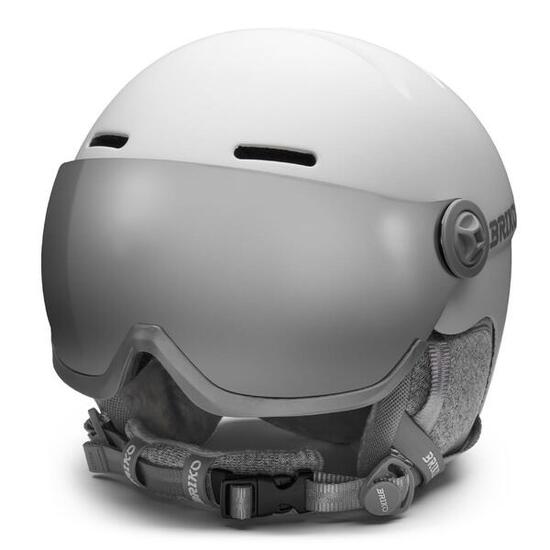 Casco con visiera sci adulto Briko Blenda 2.0 bianco