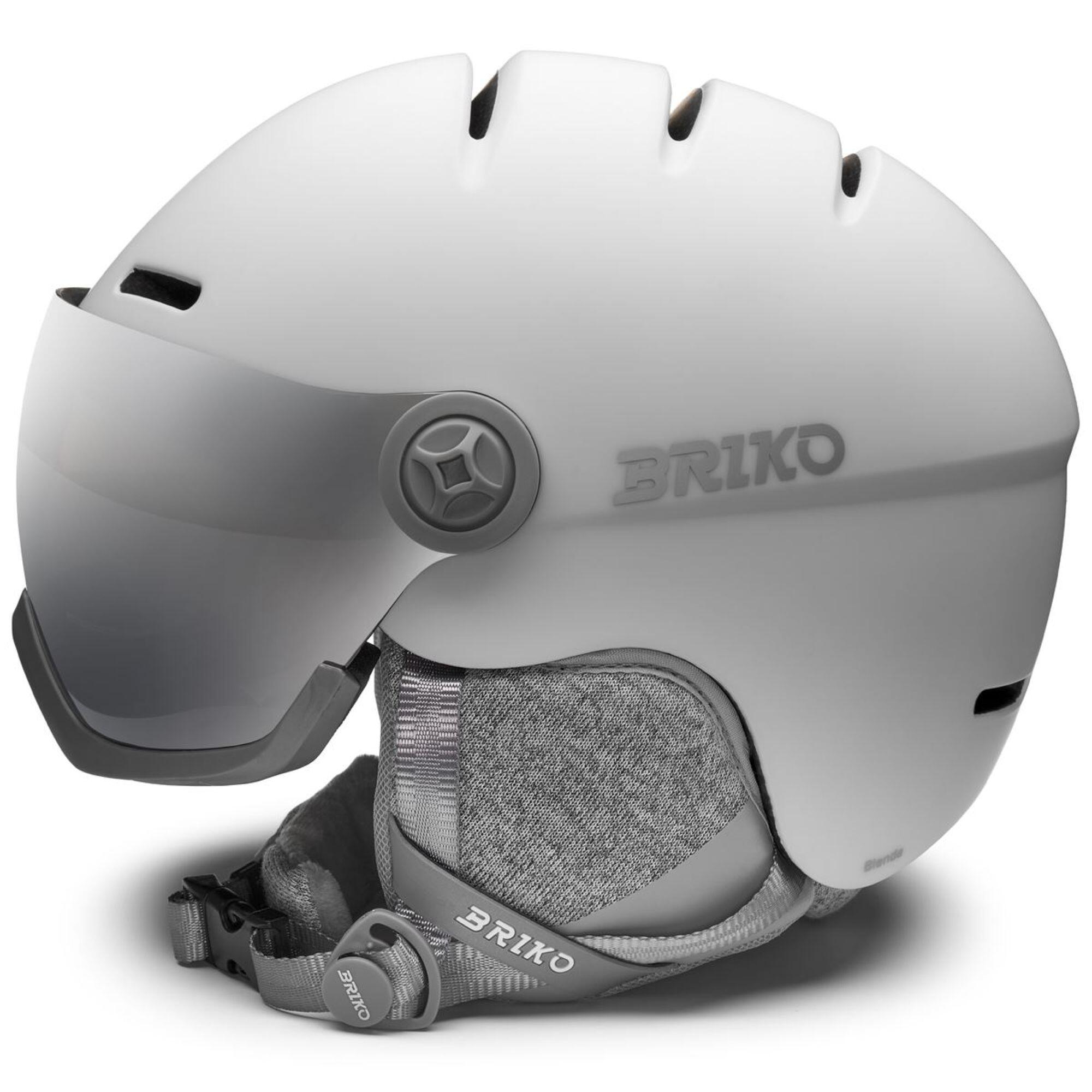 Casco con visiera sci adulto Briko Blenda 2.0 bianco 3/4