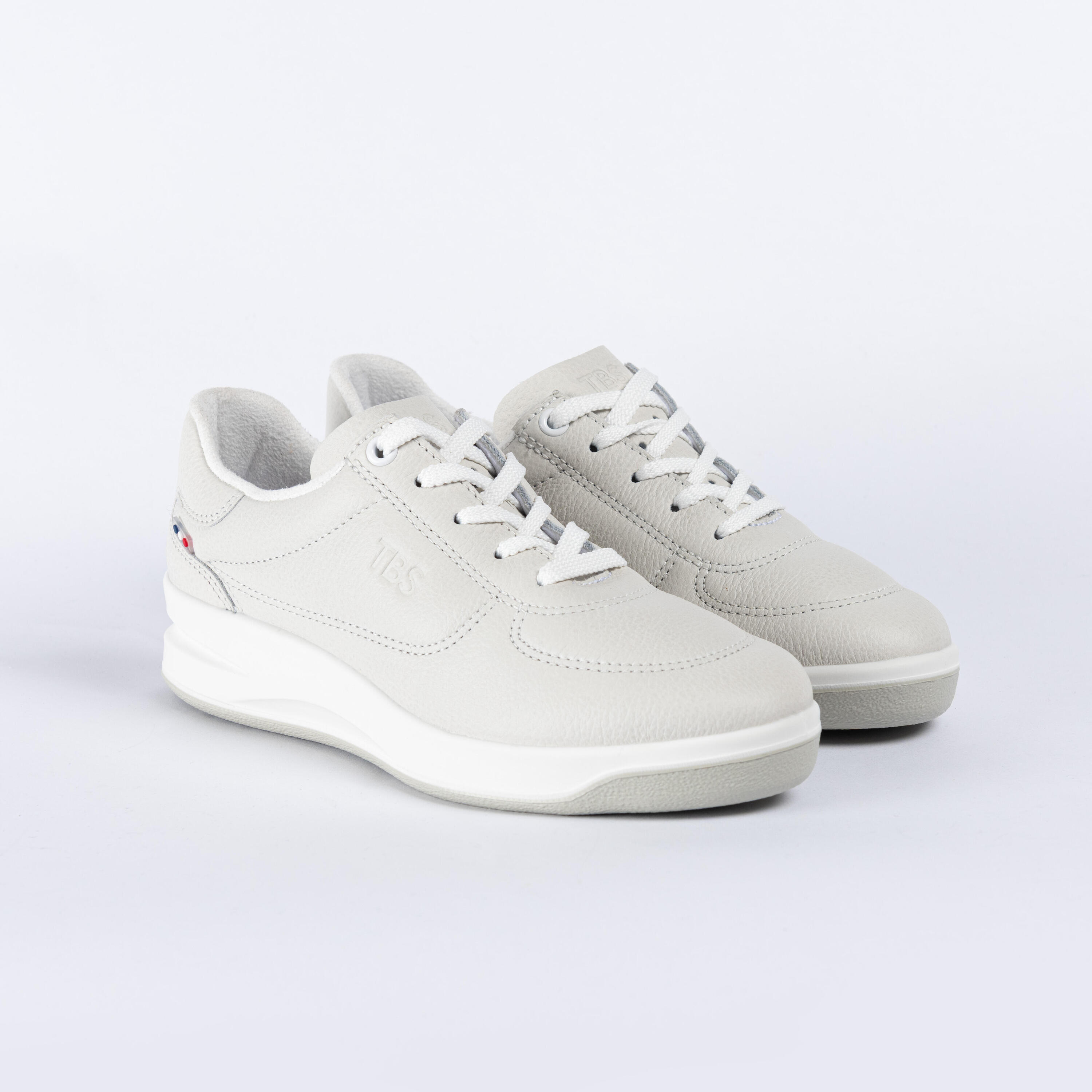 Chaussure marche quotidienne TBS BRANNATH cuir femme blanc 2/3