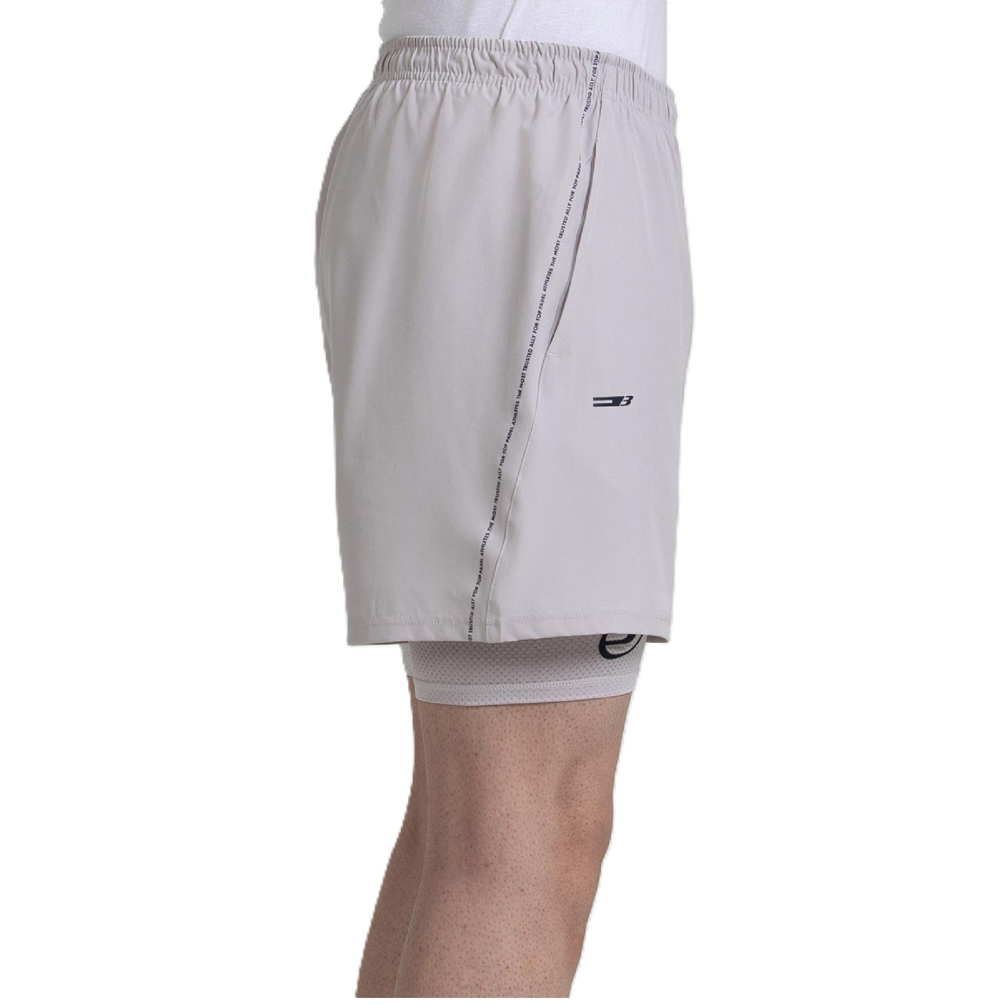 Pantalón corto de pádel BULLPADEL Mansil Hombre. Blanco 2/3