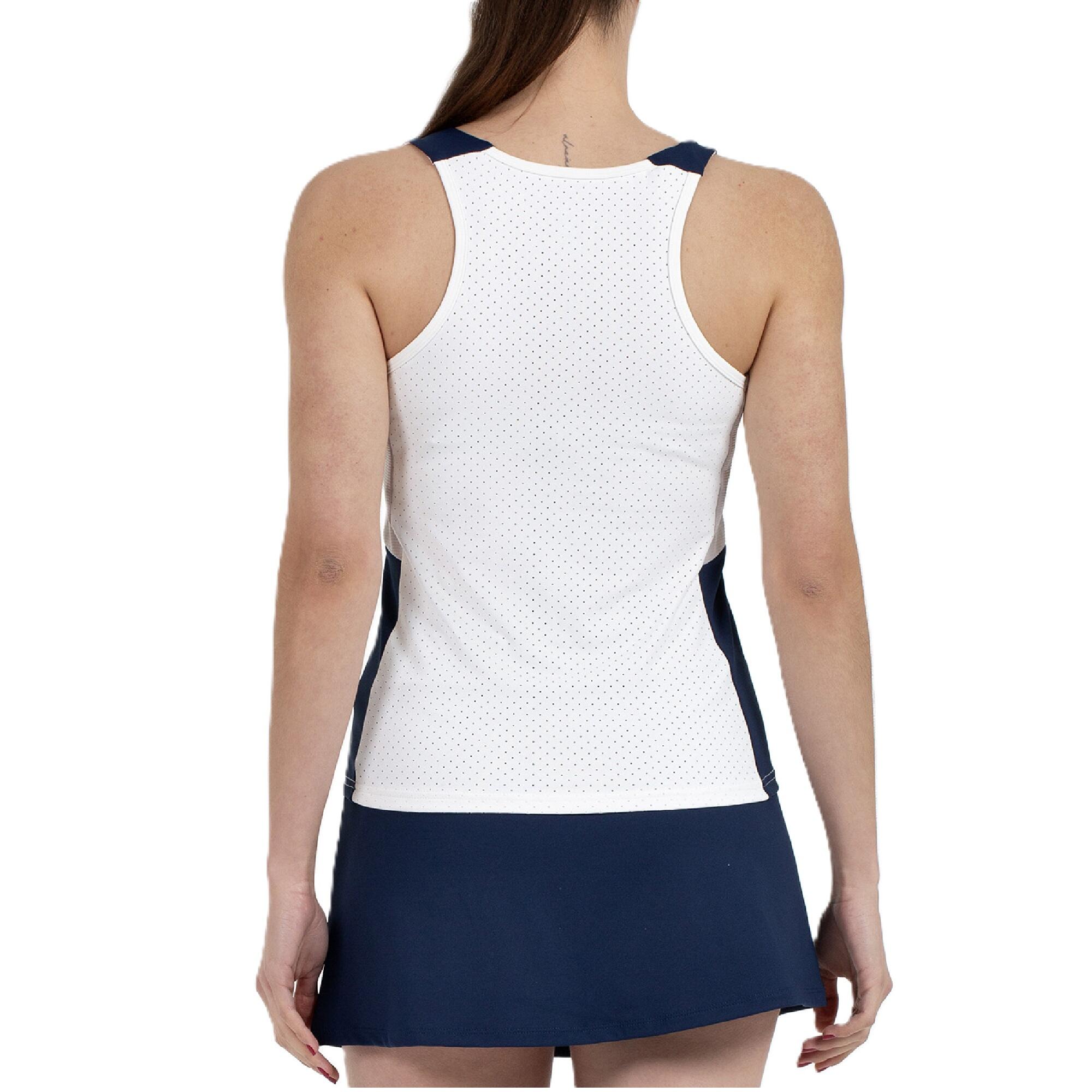 Camiseta de pádel tirantes BULLPADEL Porson Mujer. Blanco 3/3