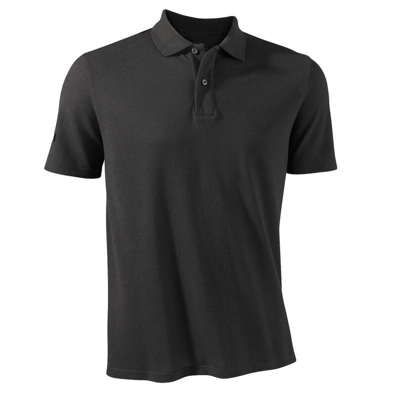 Golf Poloshirt kurzarm MW500 Herren schwarz