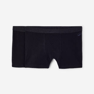 Men's Short Cotton Boxers 2-Pack - Black
