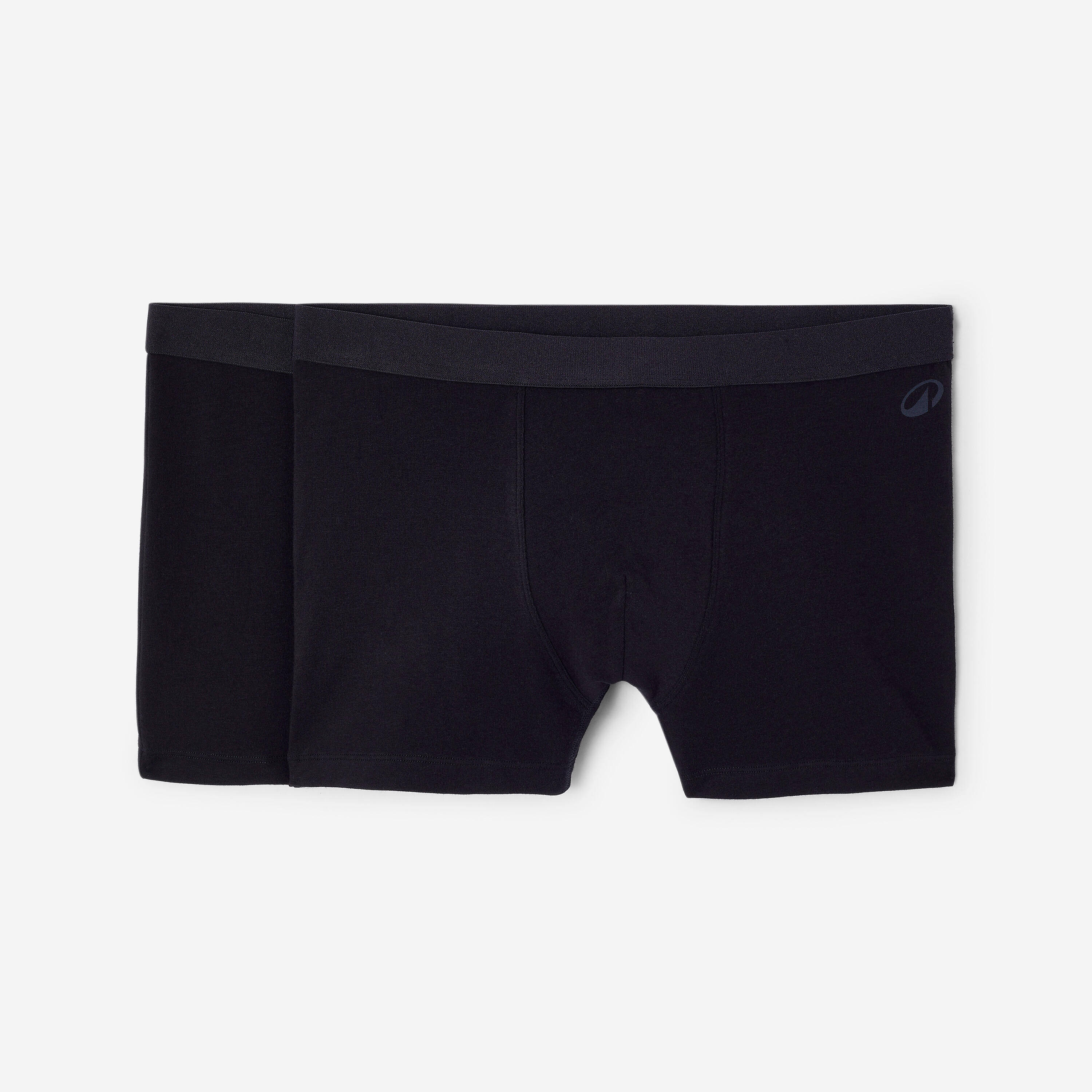 Men's Short Cotton Boxers 2-Pack - Black -  1
