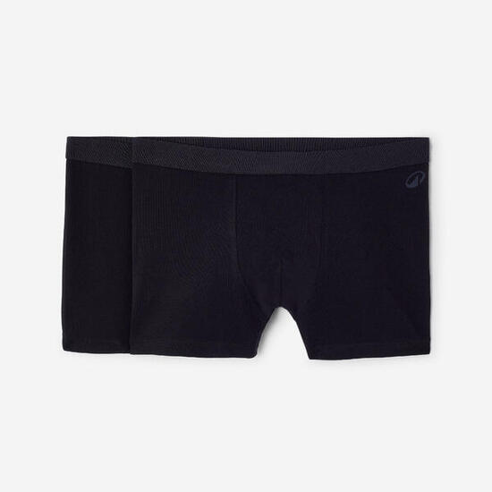 Lot de 2 boxers courts coton Homme, noir