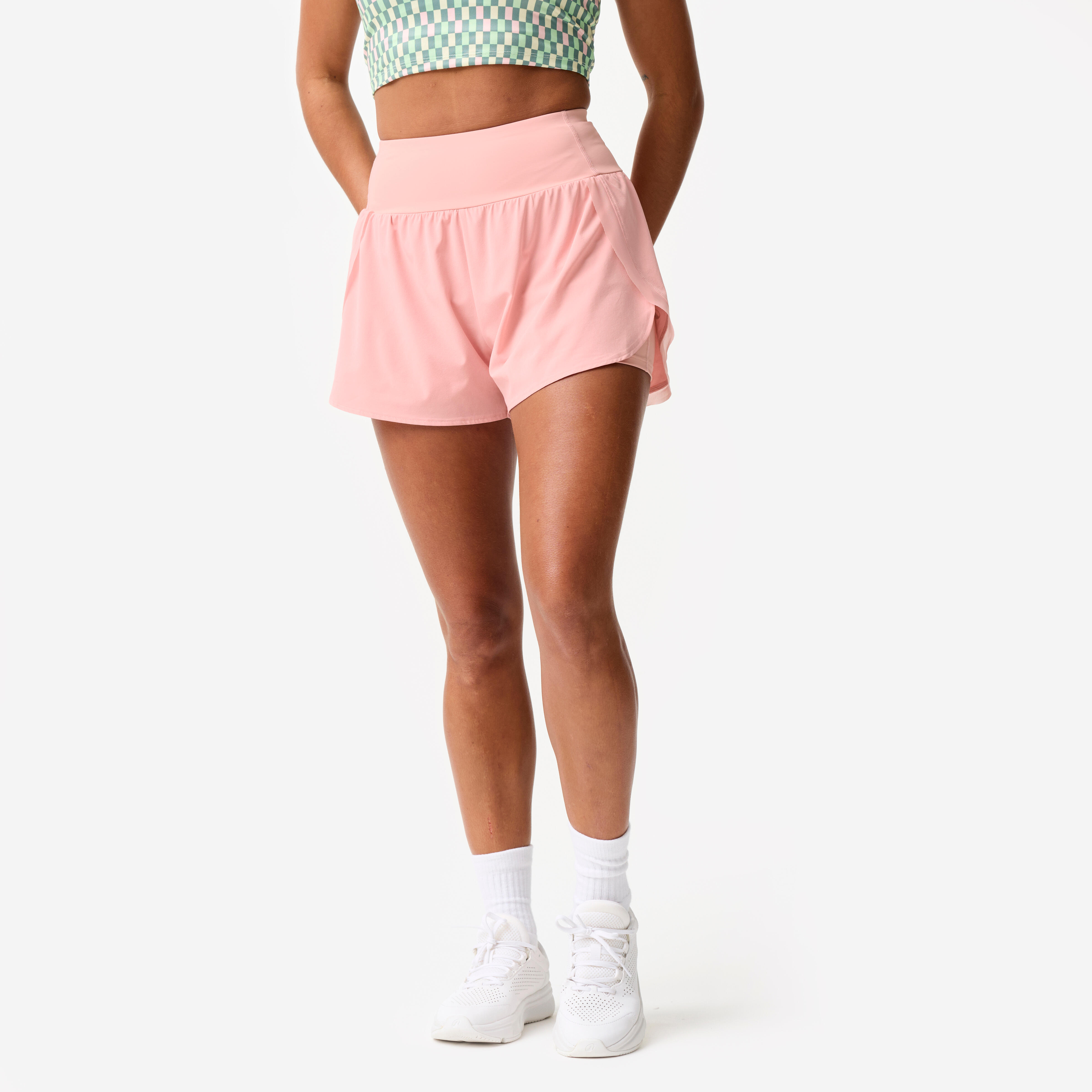 Women's Double Layer Spot Shorts - Pink