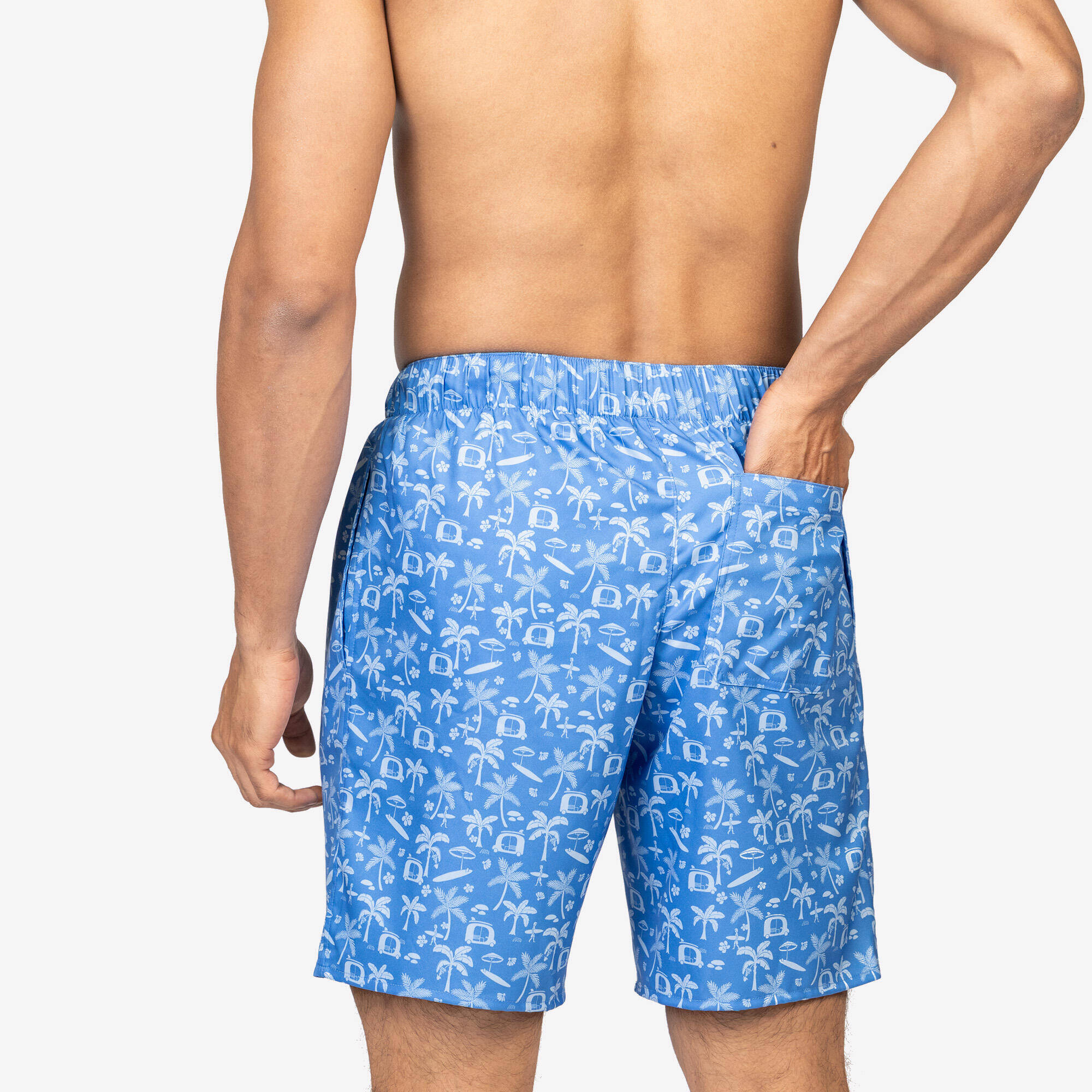 Men’s Swim Shorts mid-length swim shorts 18”, 100 Supagirl blue -  4