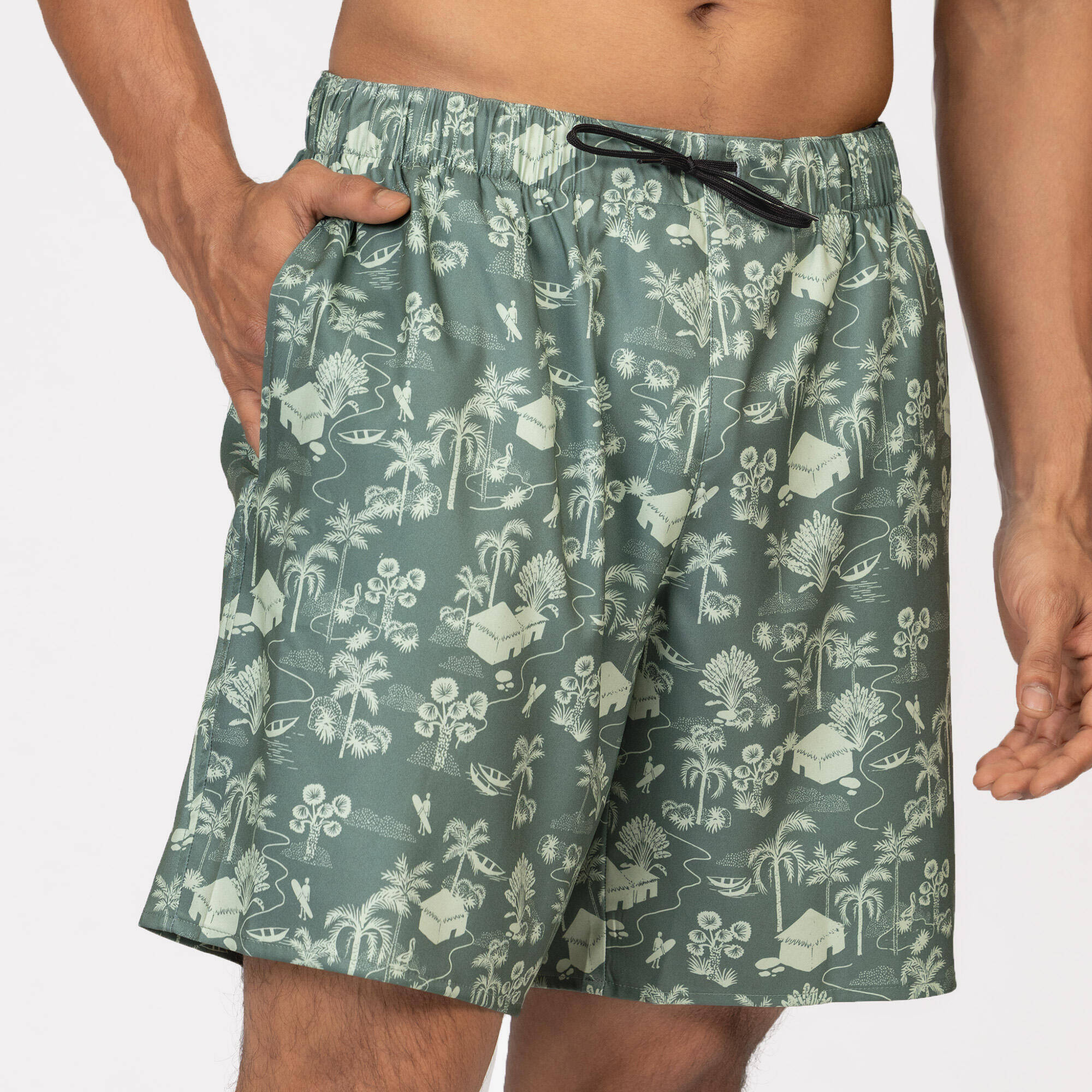 Men’s Swim Shorts mid-length swim shorts 18” -  1