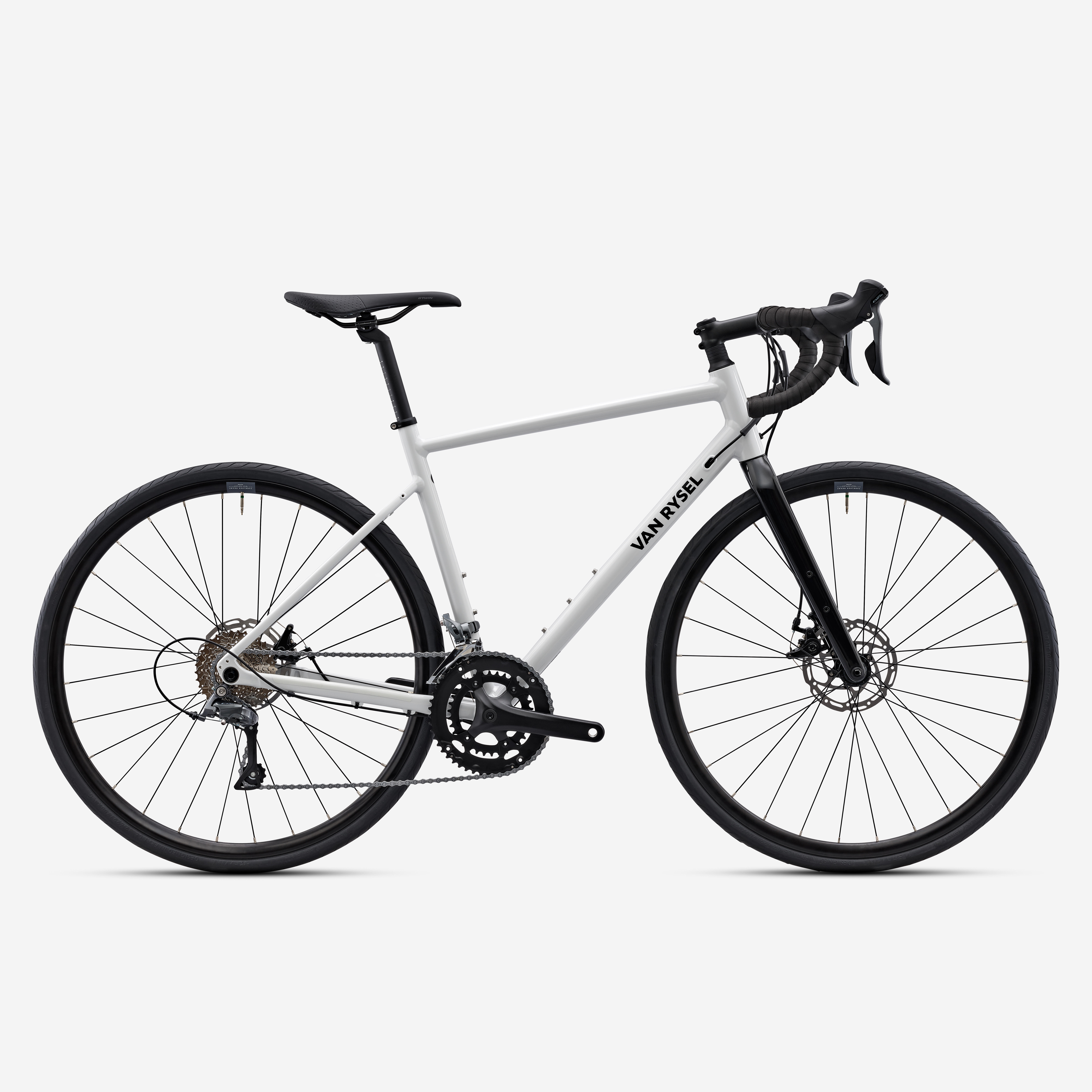 ШОСЕЕН ВЕЛОСИПЕД EDR AF SHIMANO CLARIS 2X8 СКОРОСТИ, СИВ - DECATHLON