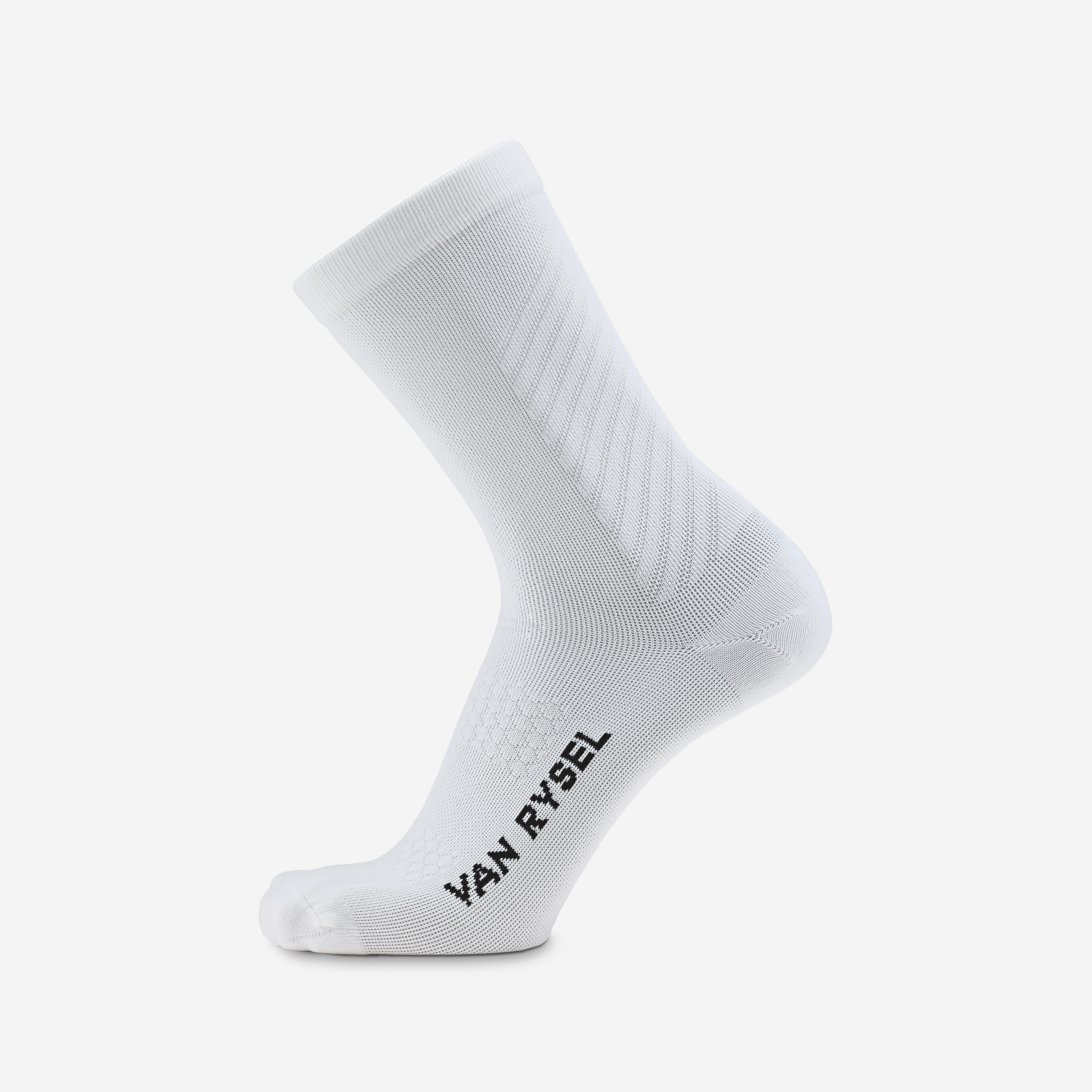 Decathlon UK VAN RYSEL 900 Summer Road Cycling Socks - White | FREE Click & Collect at Stores and Asda. 365 Days return available.