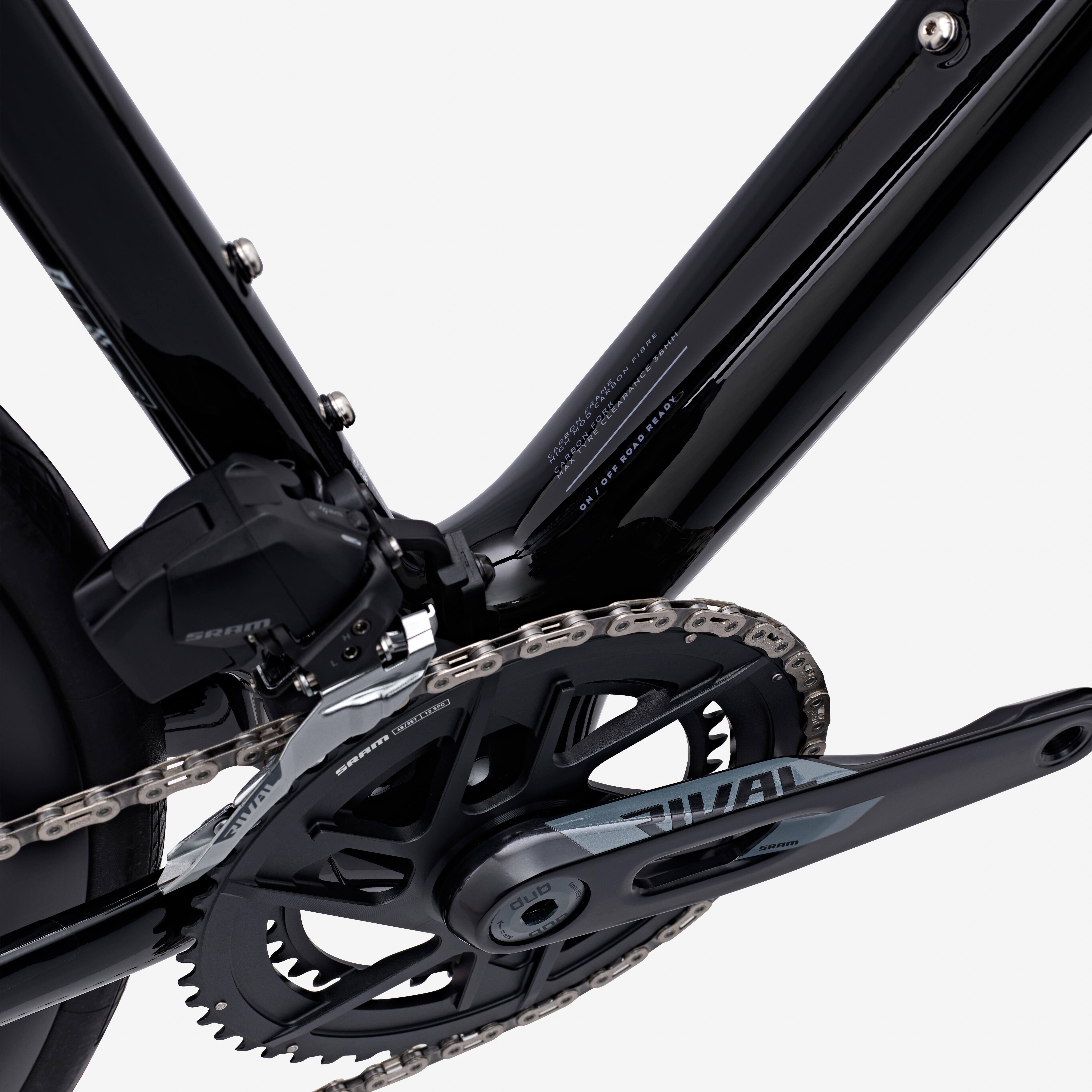 VAN RYSEL Cestný bicykel EDR CF Rival AXS E1 2×12 karbón čierny S · záber 12