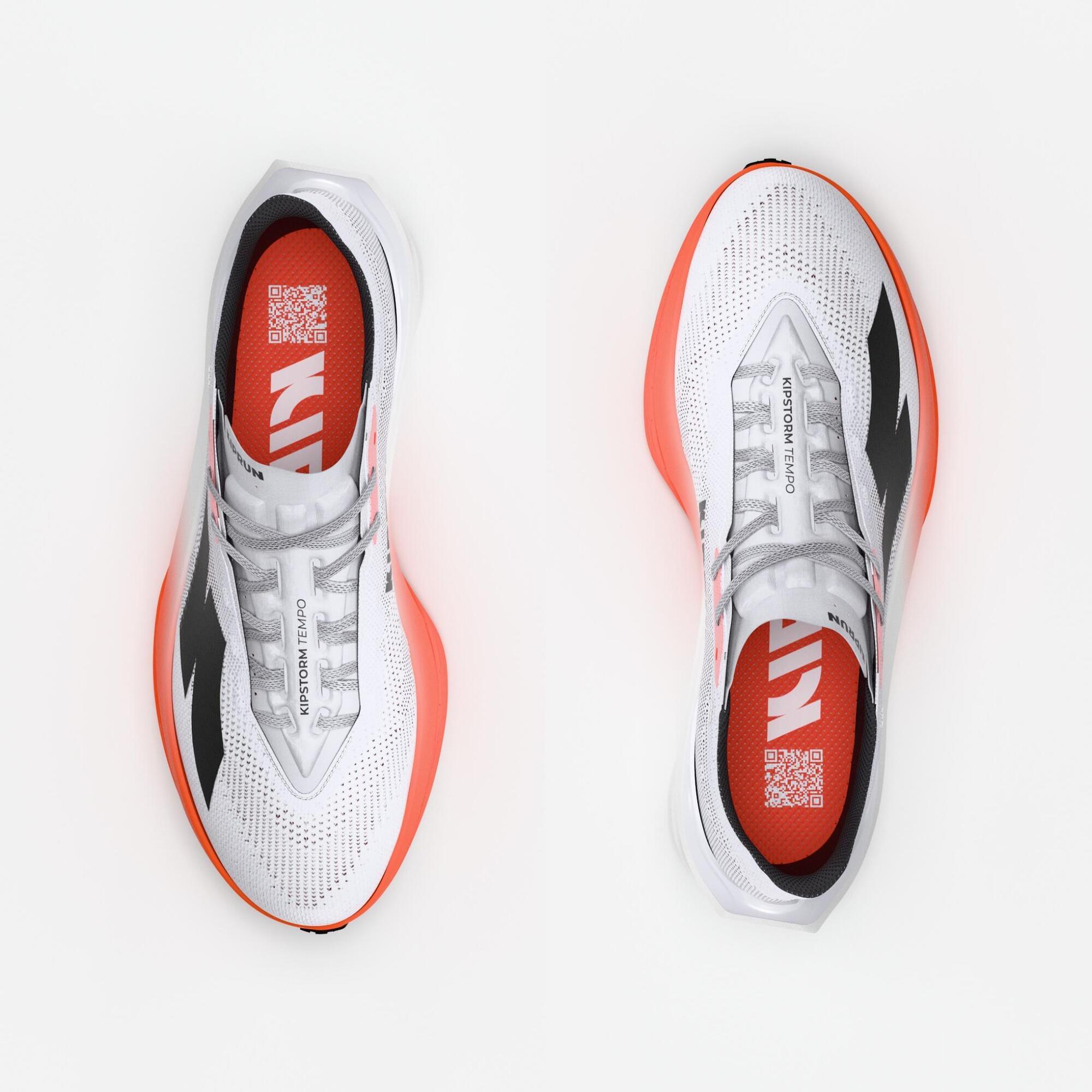Scarpe running uomo KIPSTORM TEMPO bianco-arancione 7/10