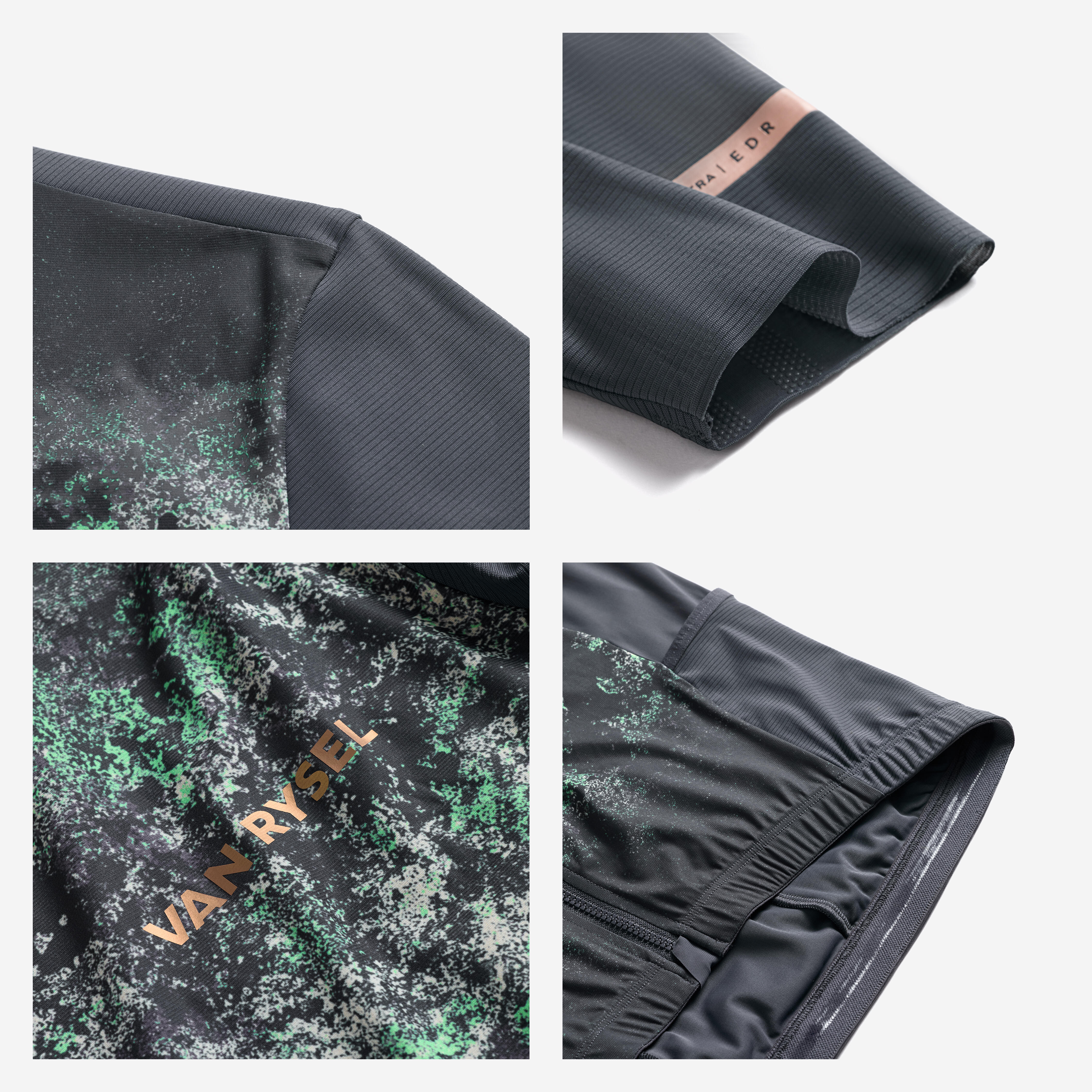 VAN RYSEL Unisex cyklistický dres EDR ULTRA krátky rukáv sivý XL · záber 10