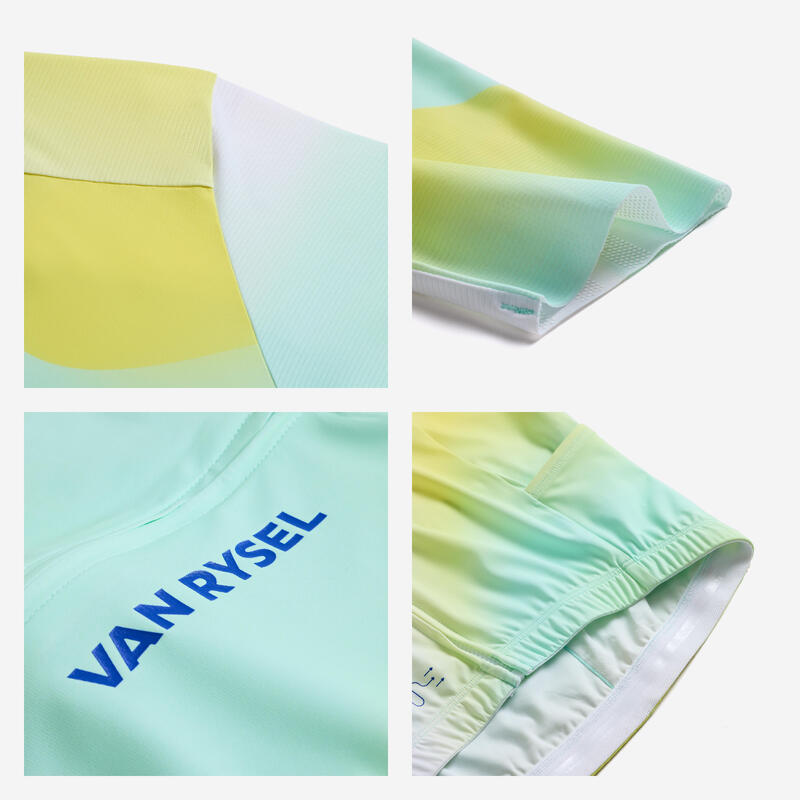 Tricou ciclism pe șosea foarte ajustat RCR-R 2 Verde Adulți