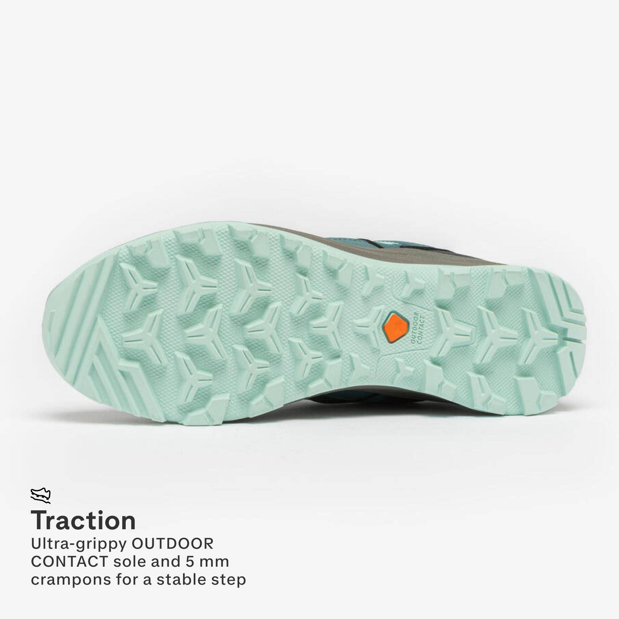 Women’s waterproof low-rise hiking boots, MH100 - Green -  5