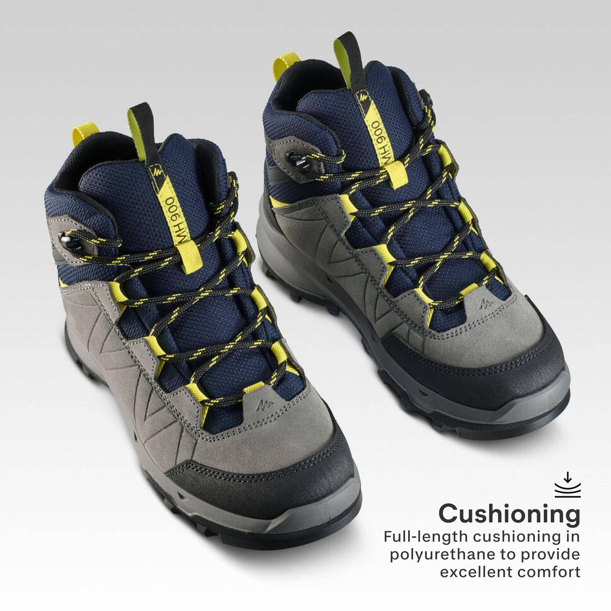 Kids’ high-rise, waterproof hiking boots UK JR sizes 10 - 6, MH900 - Blue -  3