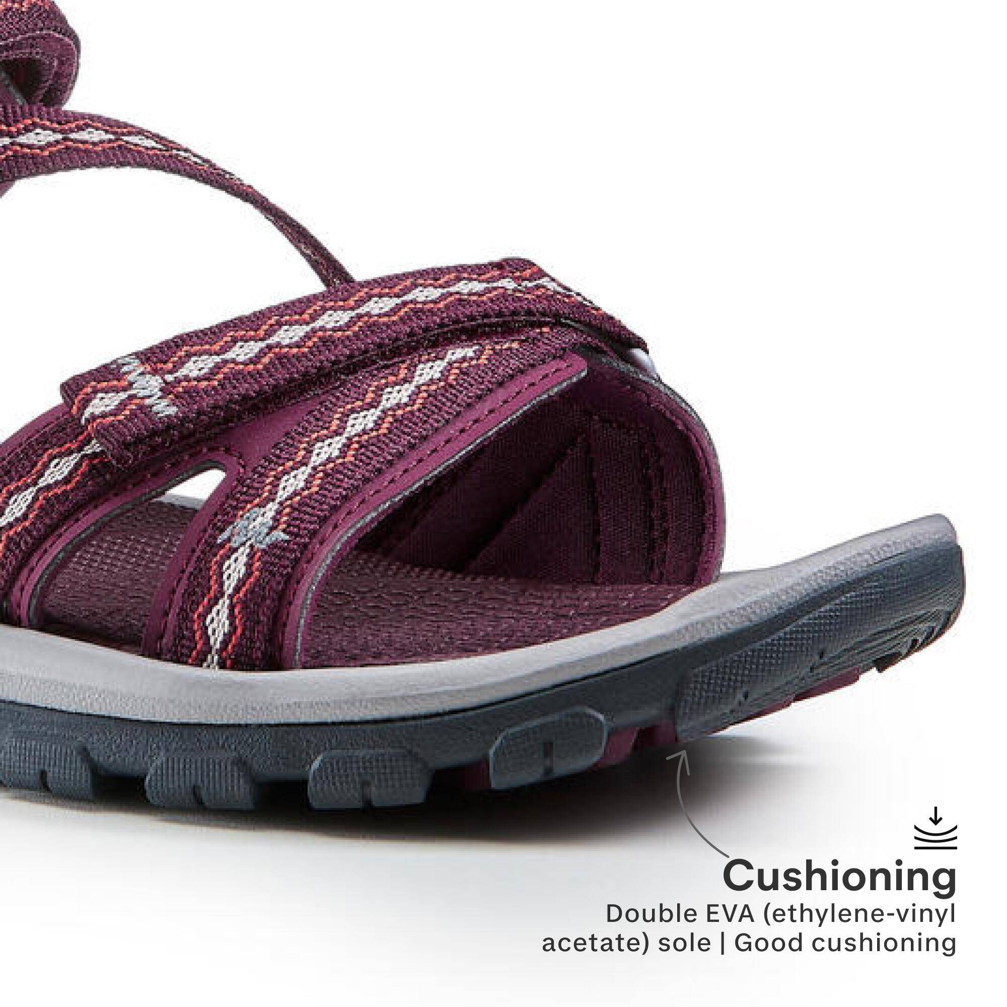 Women Water Resistant Sports Sandals with Velcro Strap Chocolate Truffle - NH50 -  5