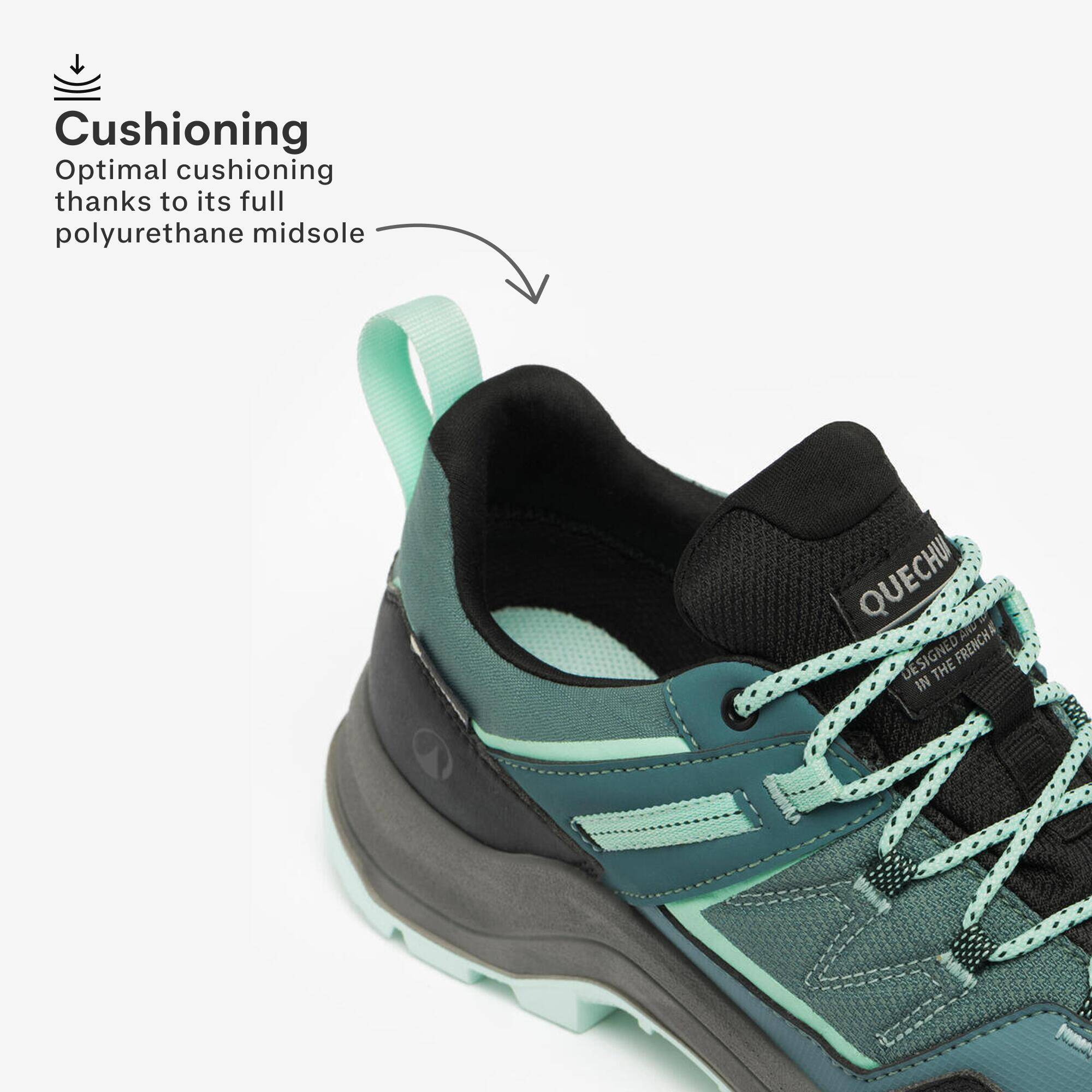 Women’s waterproof low-rise hiking boots, MH100 - Green -  4