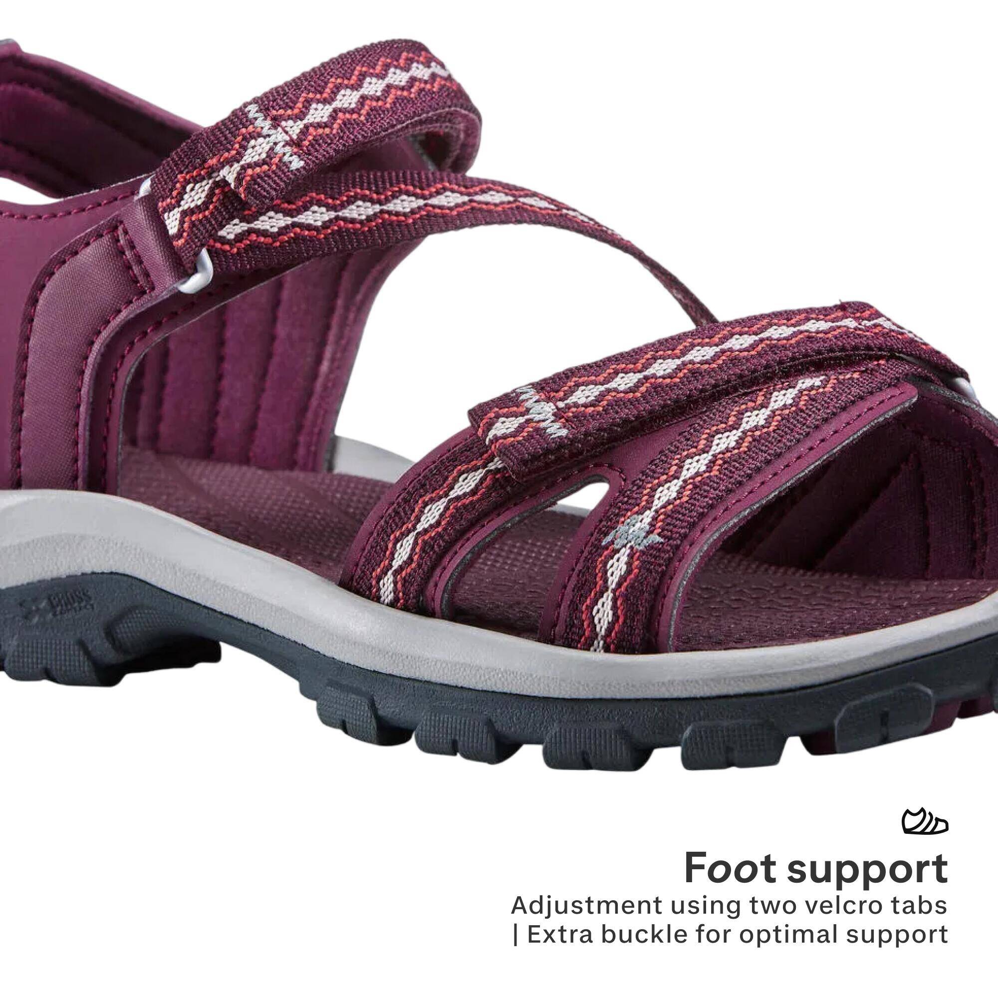 Women Water Resistant Sports Sandals with Velcro Strap Chocolate Truffle - NH50 -  3