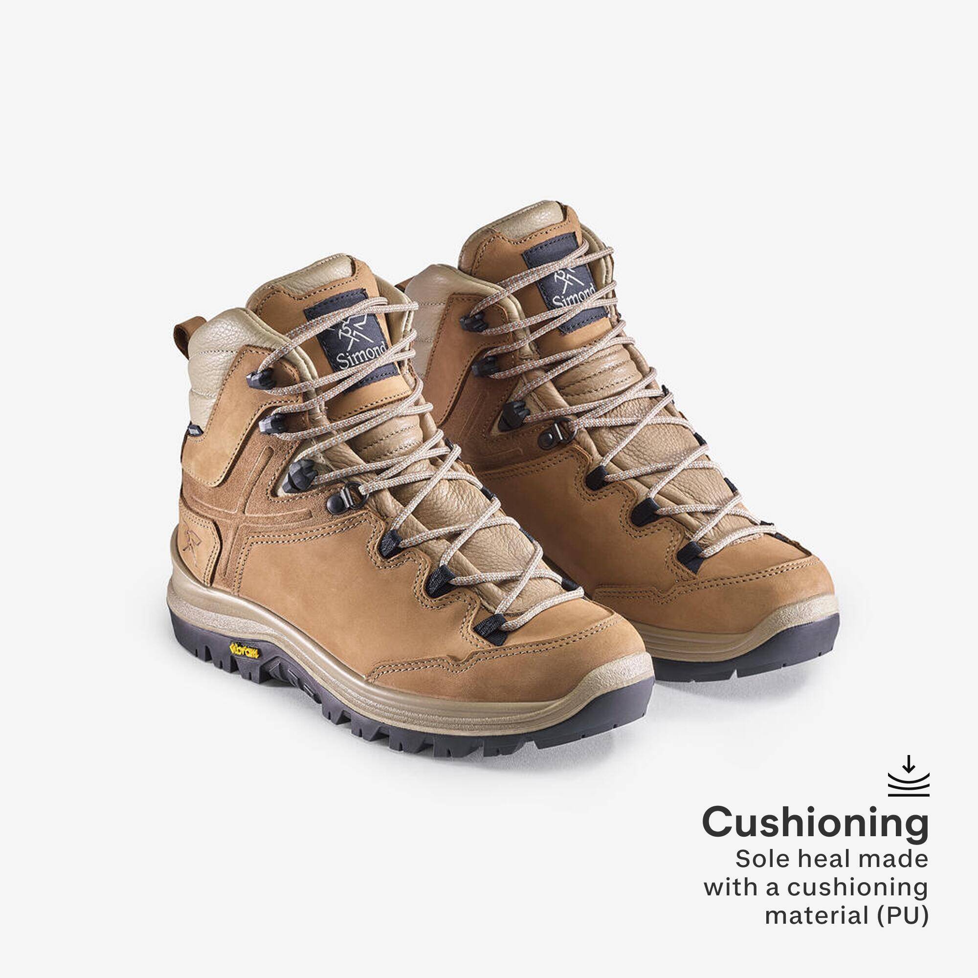 WOMEN'S WATERPROOF LEATHER HIGH TREKKING BOOTS - VIBRAM - MT500 LEATHER -  3