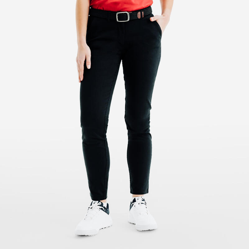 Pantalon chino golf bumbac MW500 Roz Damă