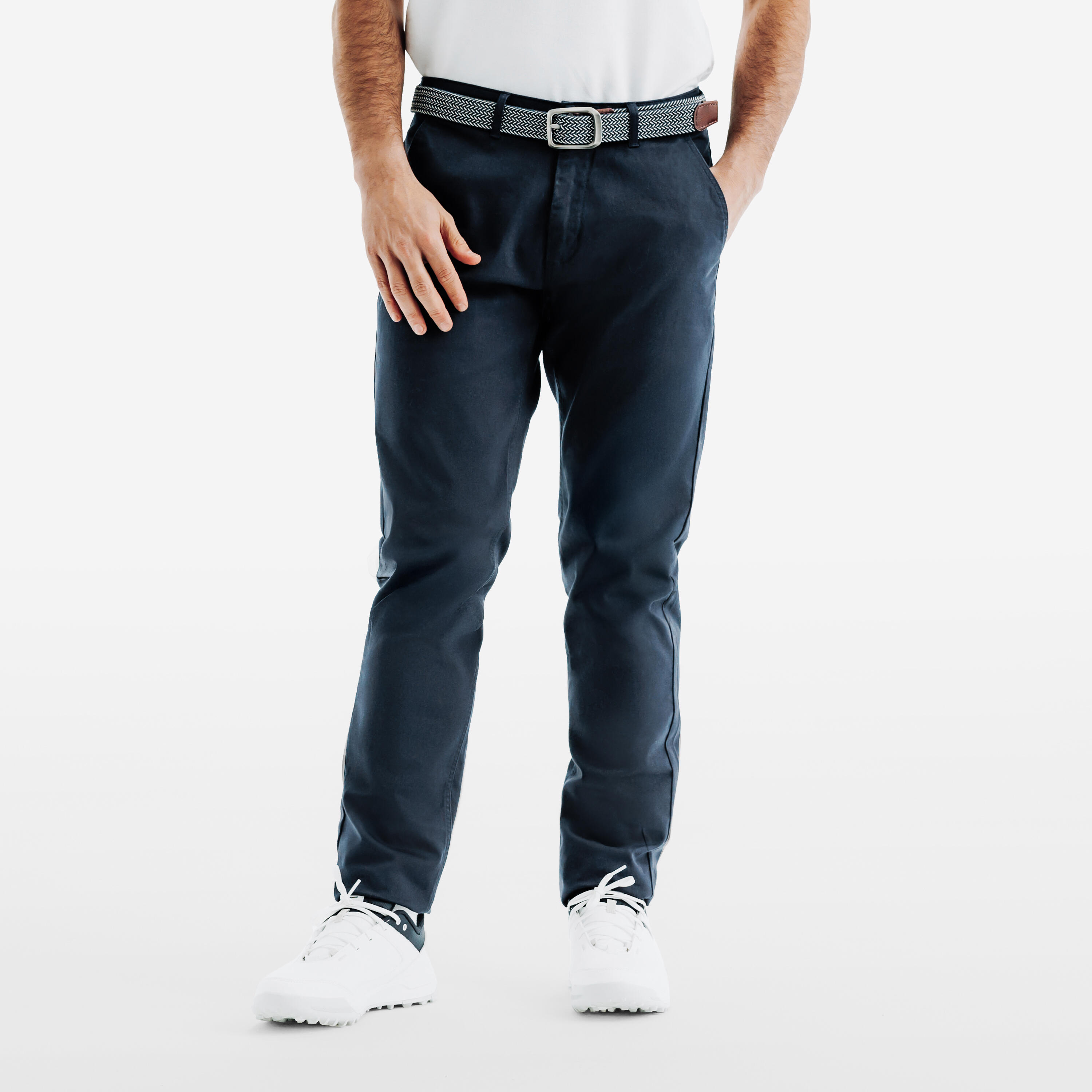 Men’s Cotton Golf Pants - MW 500 Navy - INESIS