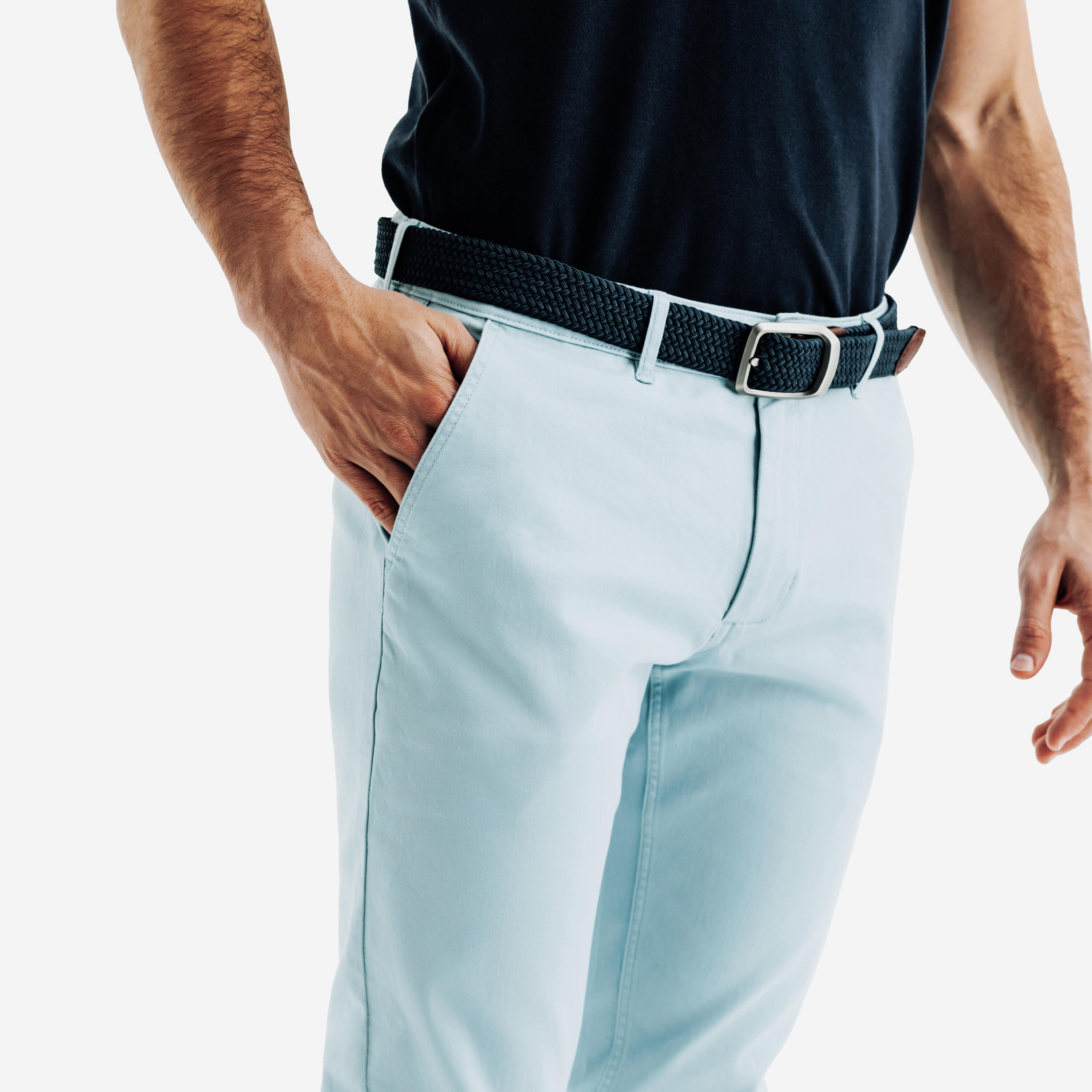Pantalon golf chino coton Homme, MW500 bleu 3/5