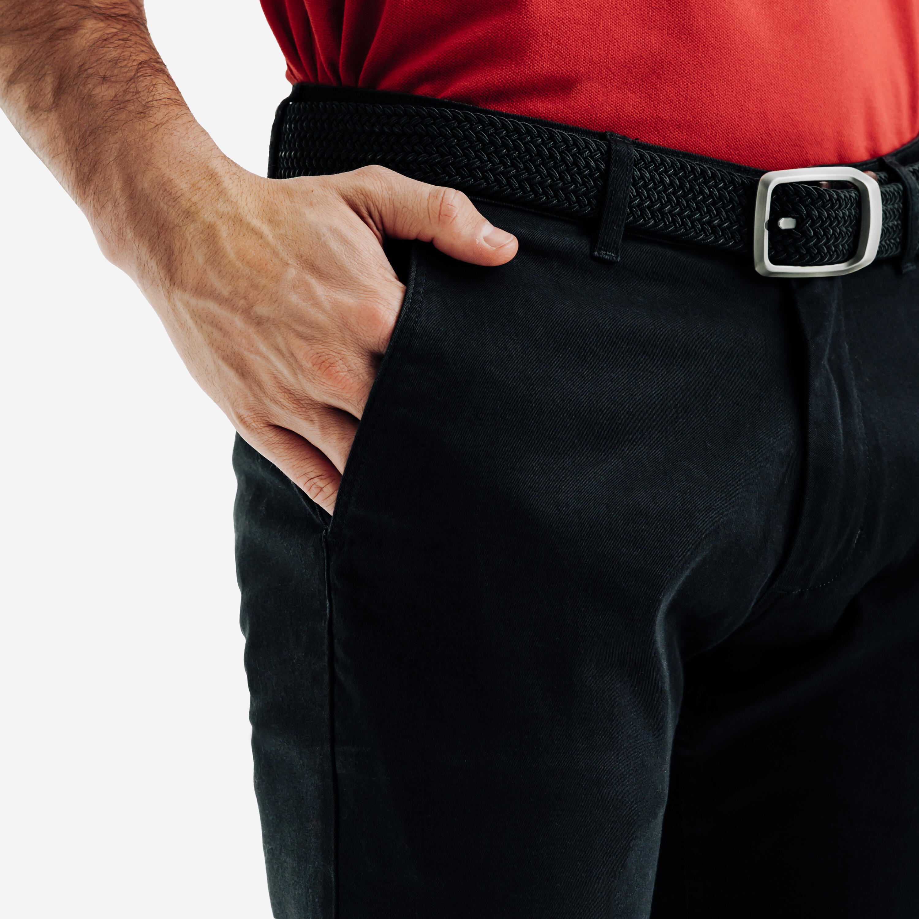 Men's Golf Chino Pants - MW 500 Cotton Black